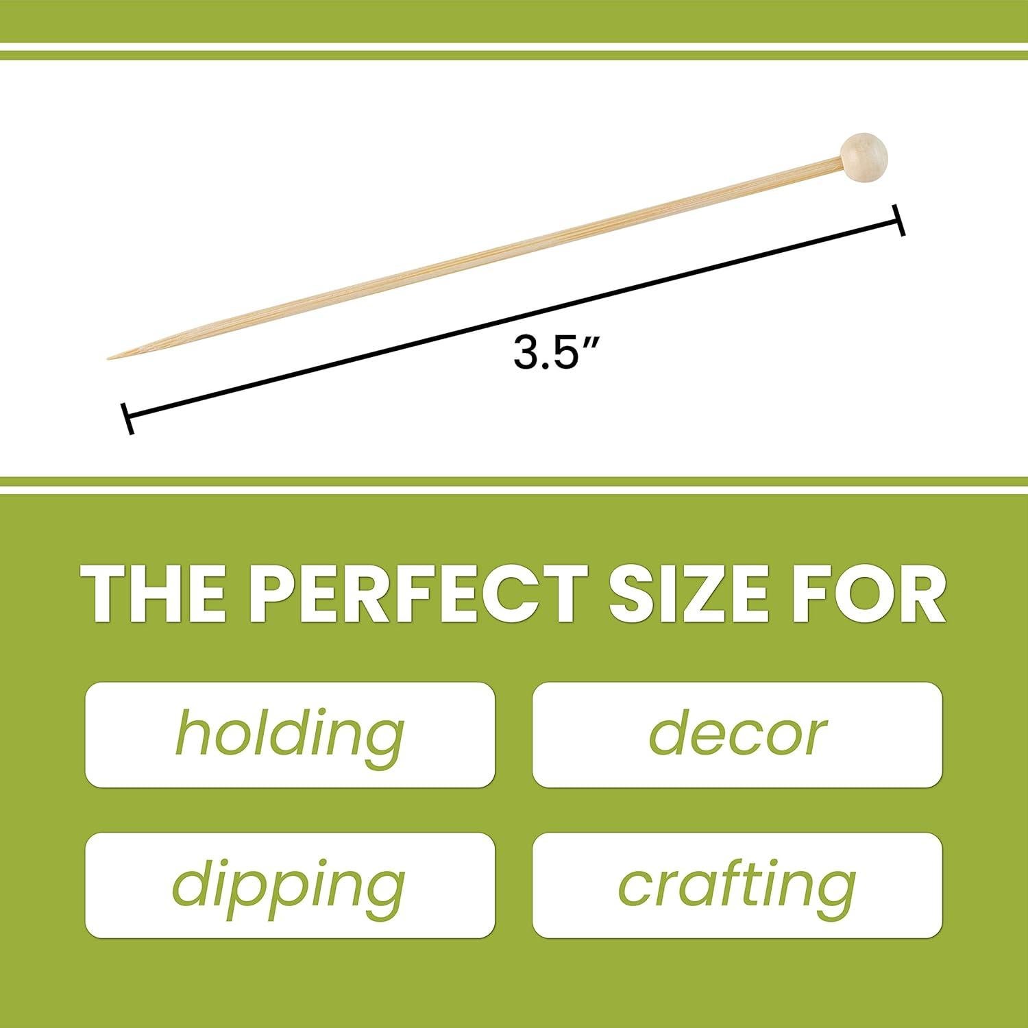 Palillos de cóctel de bambú Plasticpro 8.9 cm - Paquete de 200