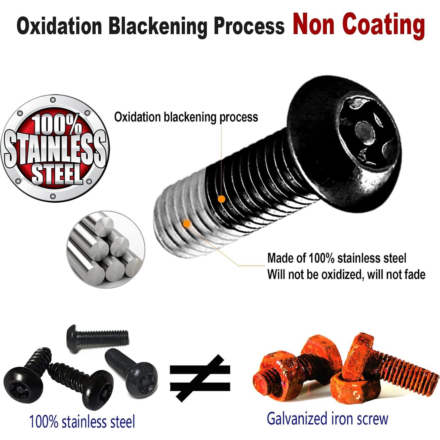 Tornillos de Placa de Licencia Antirrobo Aootf M6 20mm Negros