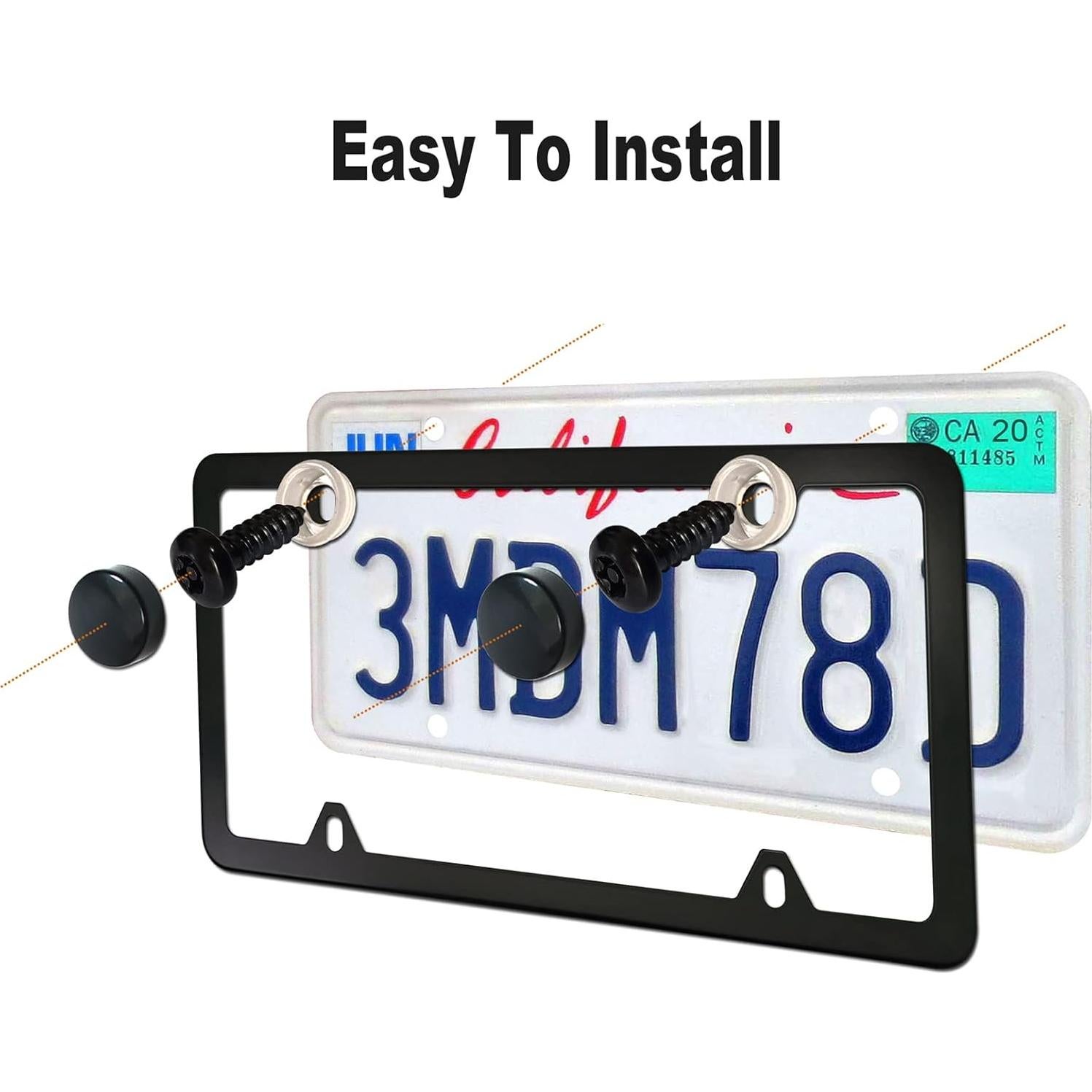 Tornillos de Placa de Licencia Antirrobo Aootf M6 20mm Negros