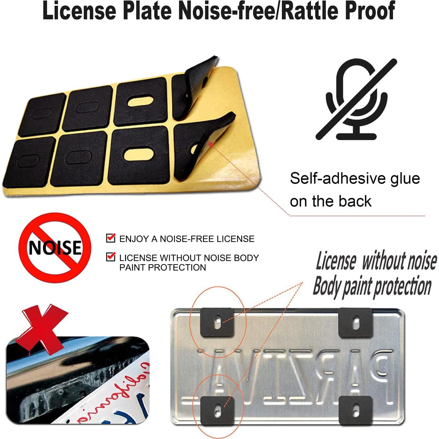 Tornillos de Placa de Licencia Antirrobo Aootf M6 20mm Negros