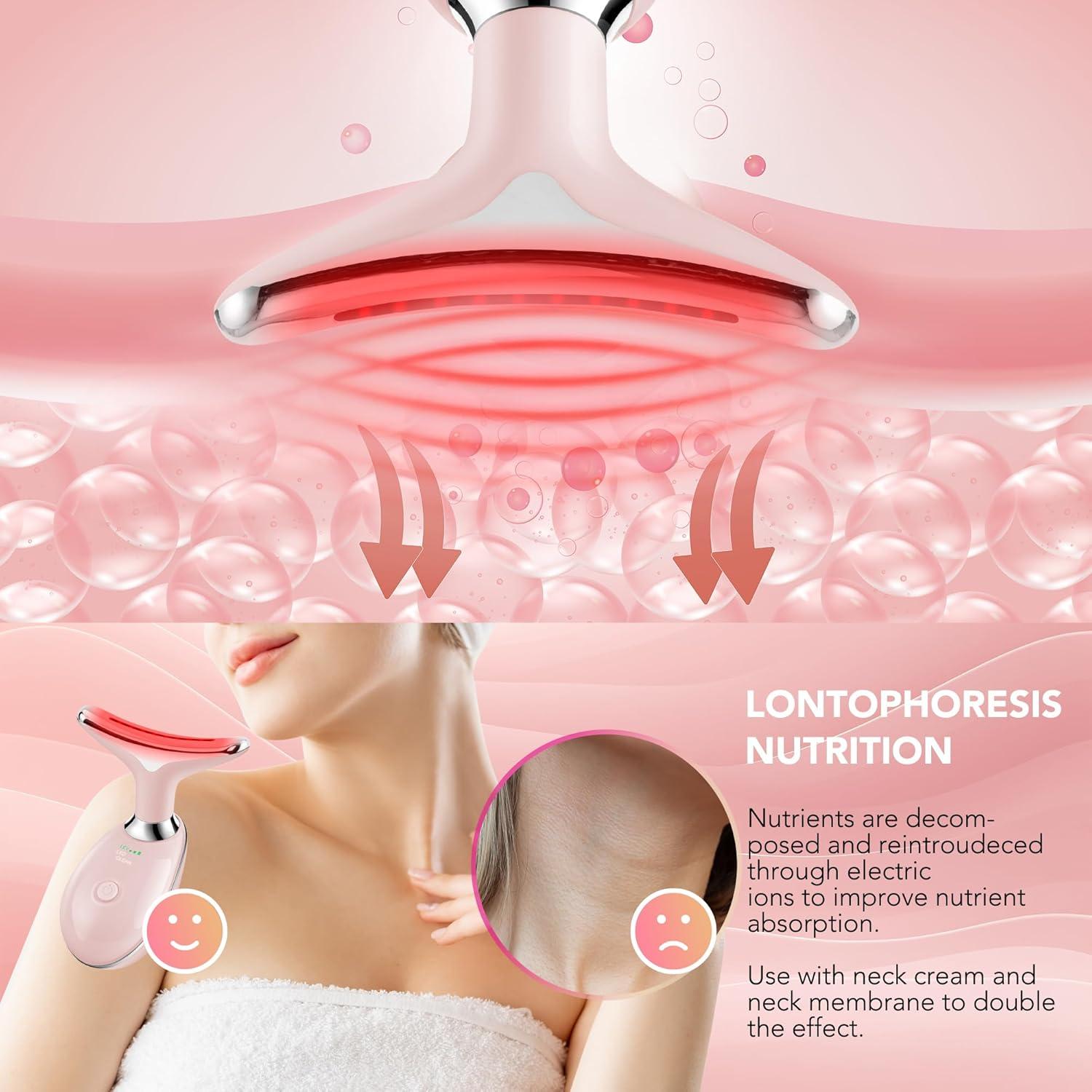 Masajeador Facial LED 7 Colores Scopck - Cuidado de Piel Rosa