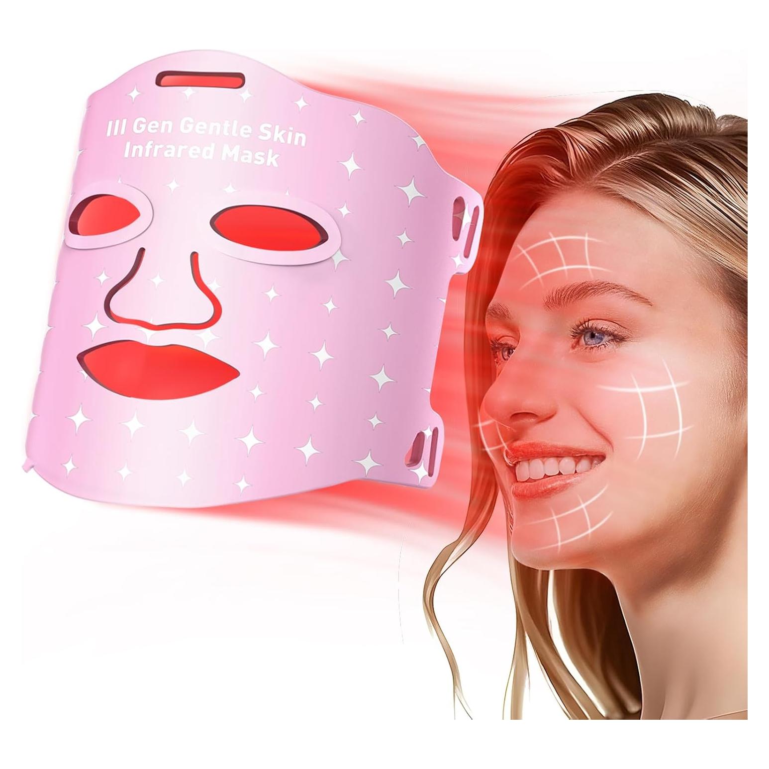 Máscara Facial LED Calentada Coroever Terapia Luz Roja 25-32°C