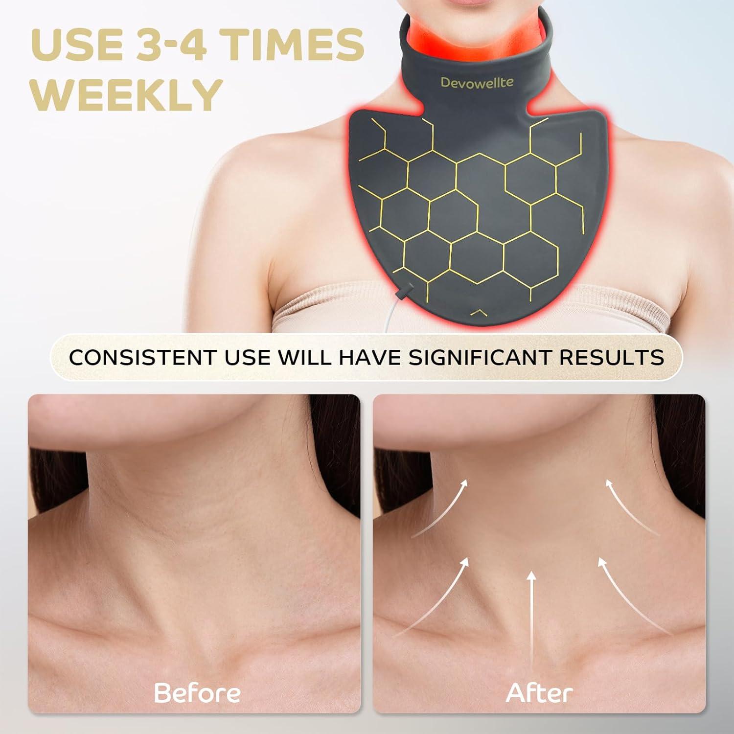 Luz Roja Terapia para Cuello y Pecho Devowellte 660nm 850nm