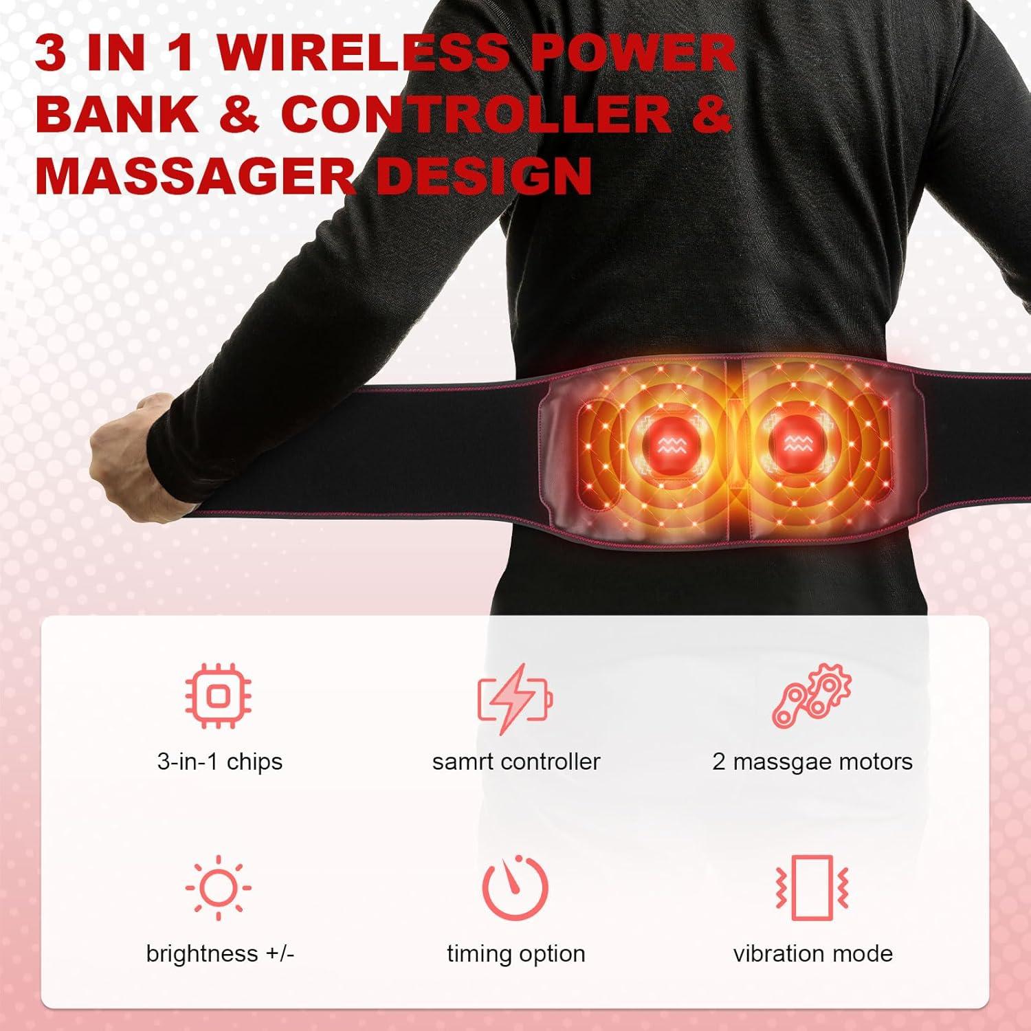 Cinturón de Terapia de Luz Roja Inalámbrico YKeluxon 660nm 850nm