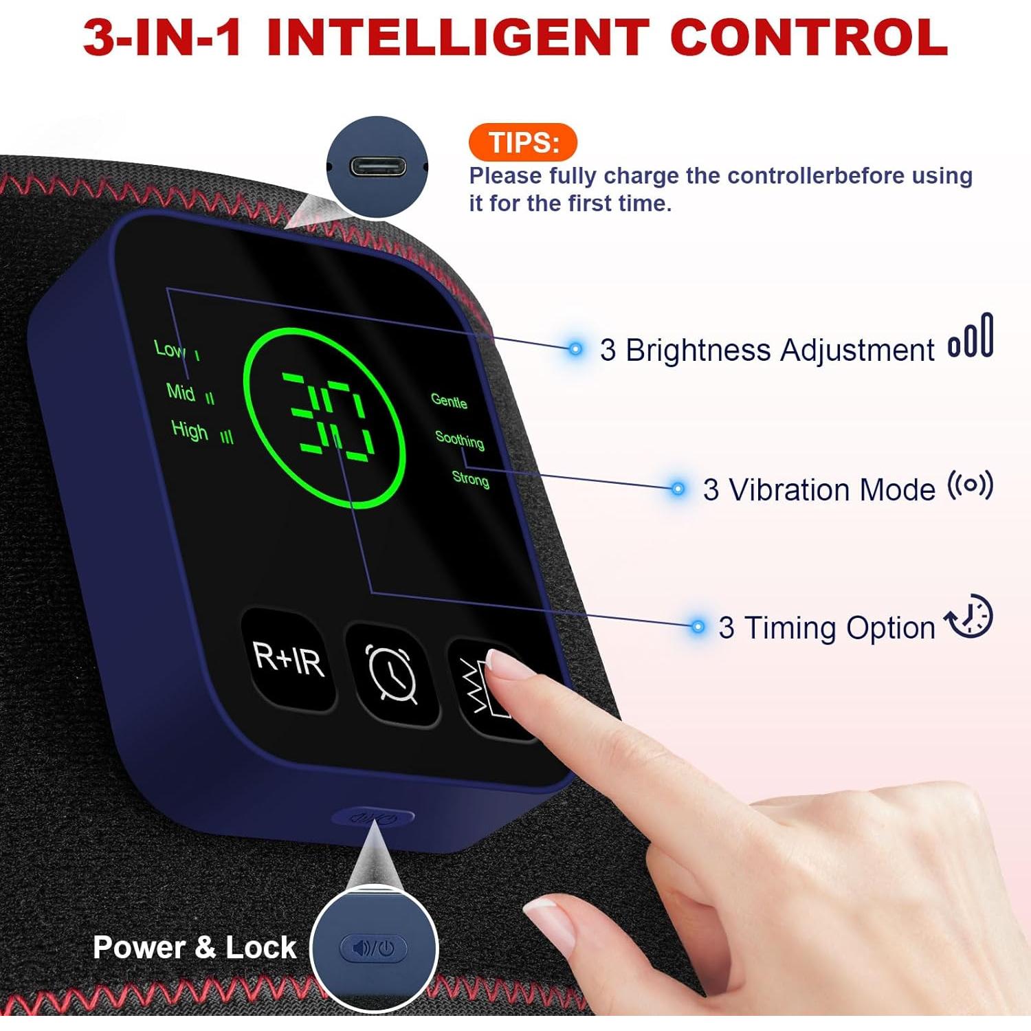 Cinturón de Terapia de Luz Roja Inalámbrico YKeluxon 660nm 850nm