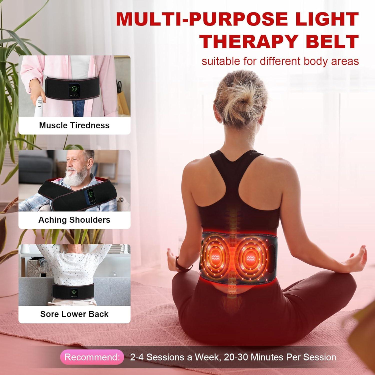 Cinturón de Terapia de Luz Roja Inalámbrico YKeluxon 660nm 850nm