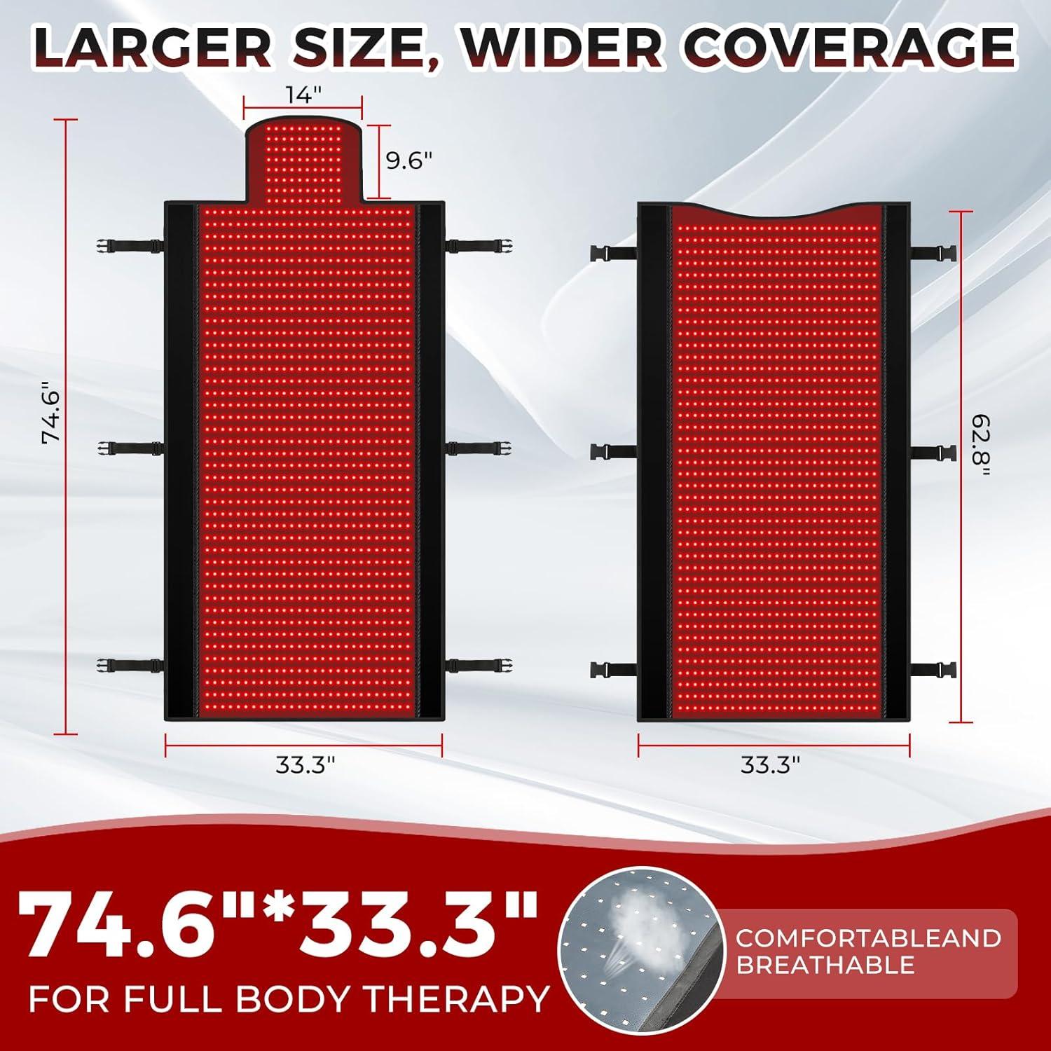 Manta de Terapia de Luz Roja LITDUCK 190x85cm 2570 LEDs