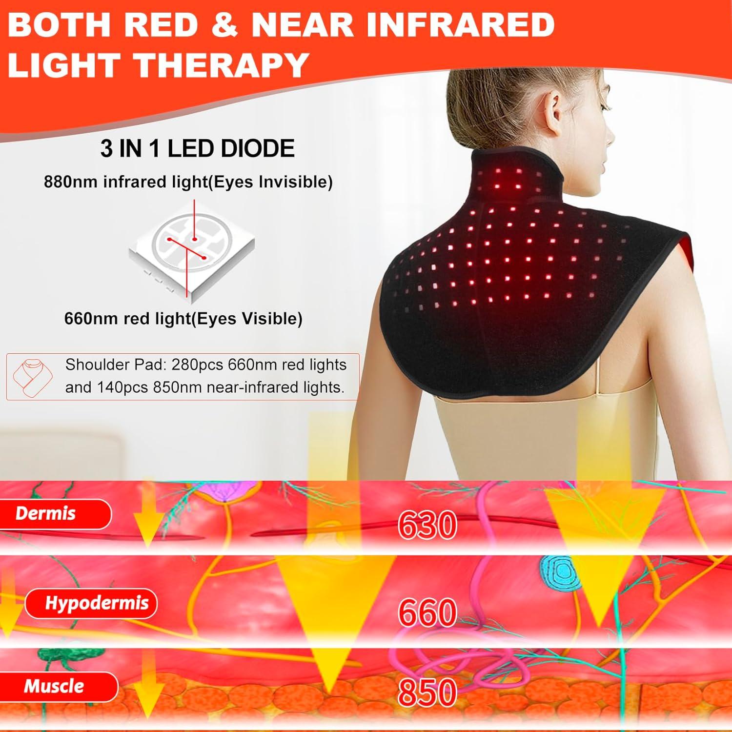 Terapia de Luz Roja Inalámbrica TUOYR para Cuello y Hombros