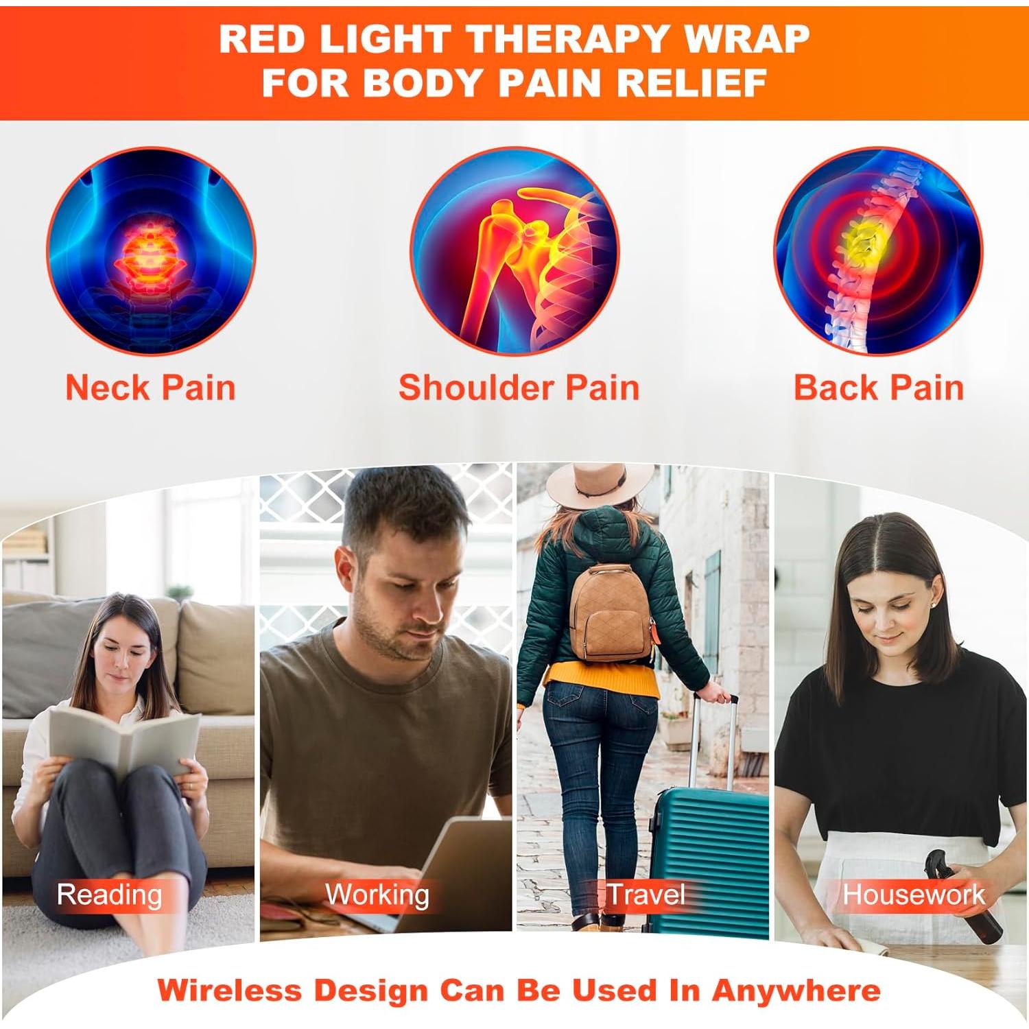 Terapia de Luz Roja Inalámbrica TUOYR para Cuello y Hombros