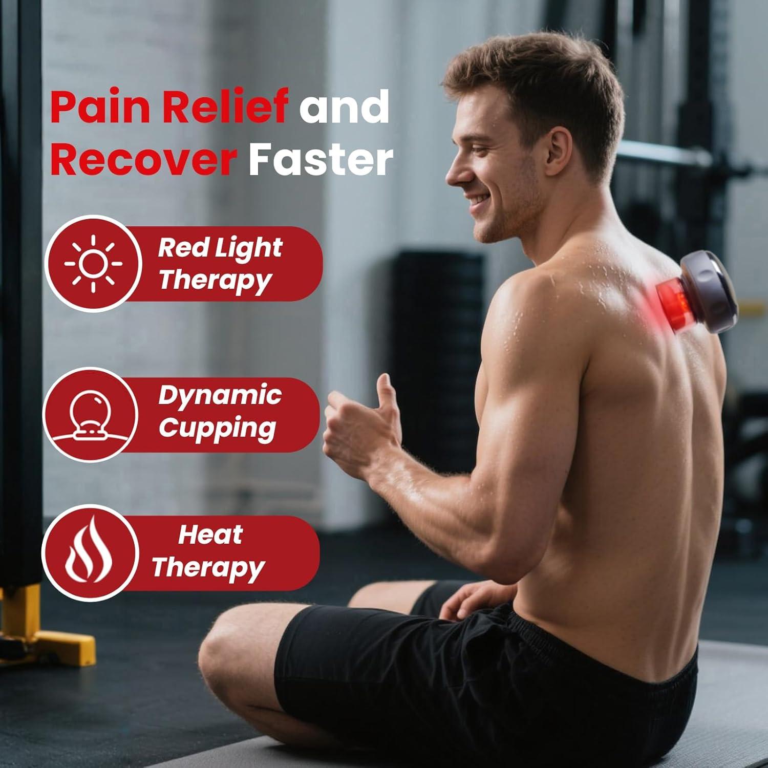 Kit de Ventosas UOTT 5-en-1 con Luz Roja y Calor - Alivio Dolor