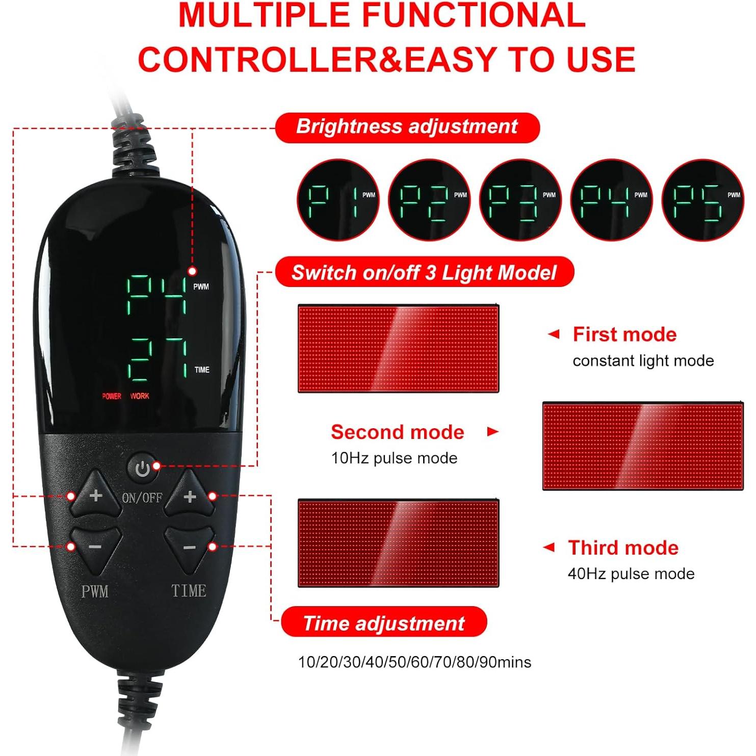 Almohadilla de Terapia de Luz Roja SZDGGZ 180x80cm 1280 LED