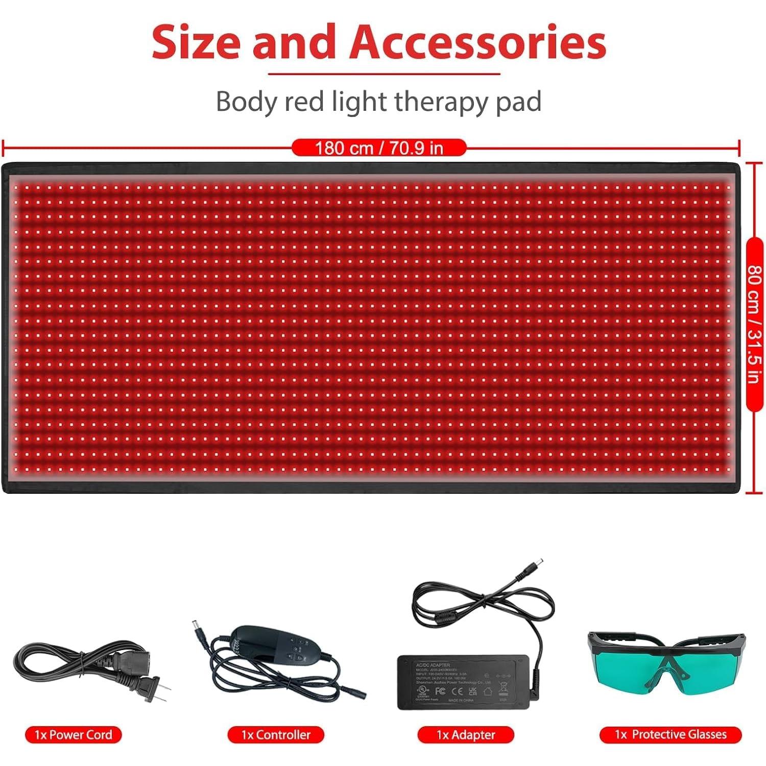 Almohadilla de Terapia de Luz Roja SZDGGZ 180x80cm 1280 LED