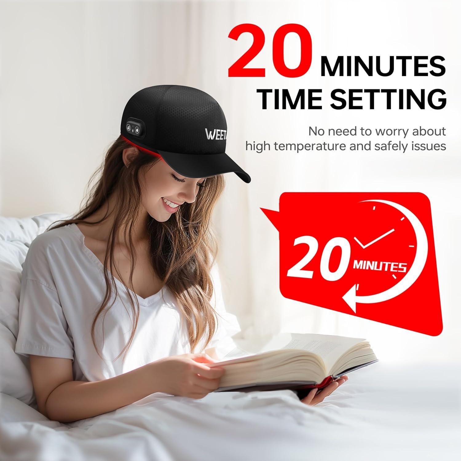Gorro de Calor Inalámbrico WEETALL con Temporizador y Batería 2000mAh