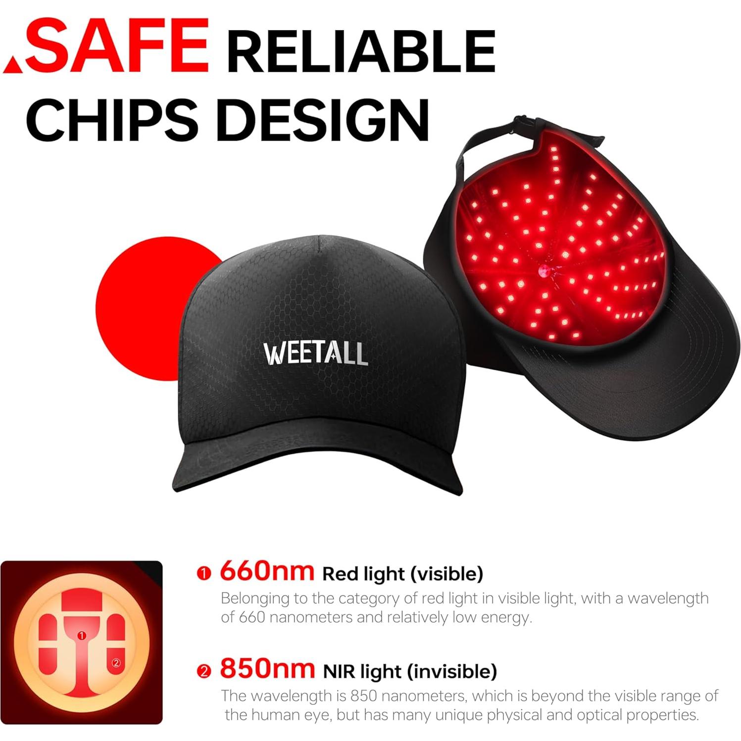 Gorro de Calor Inalámbrico WEETALL con Temporizador y Batería 2000mAh