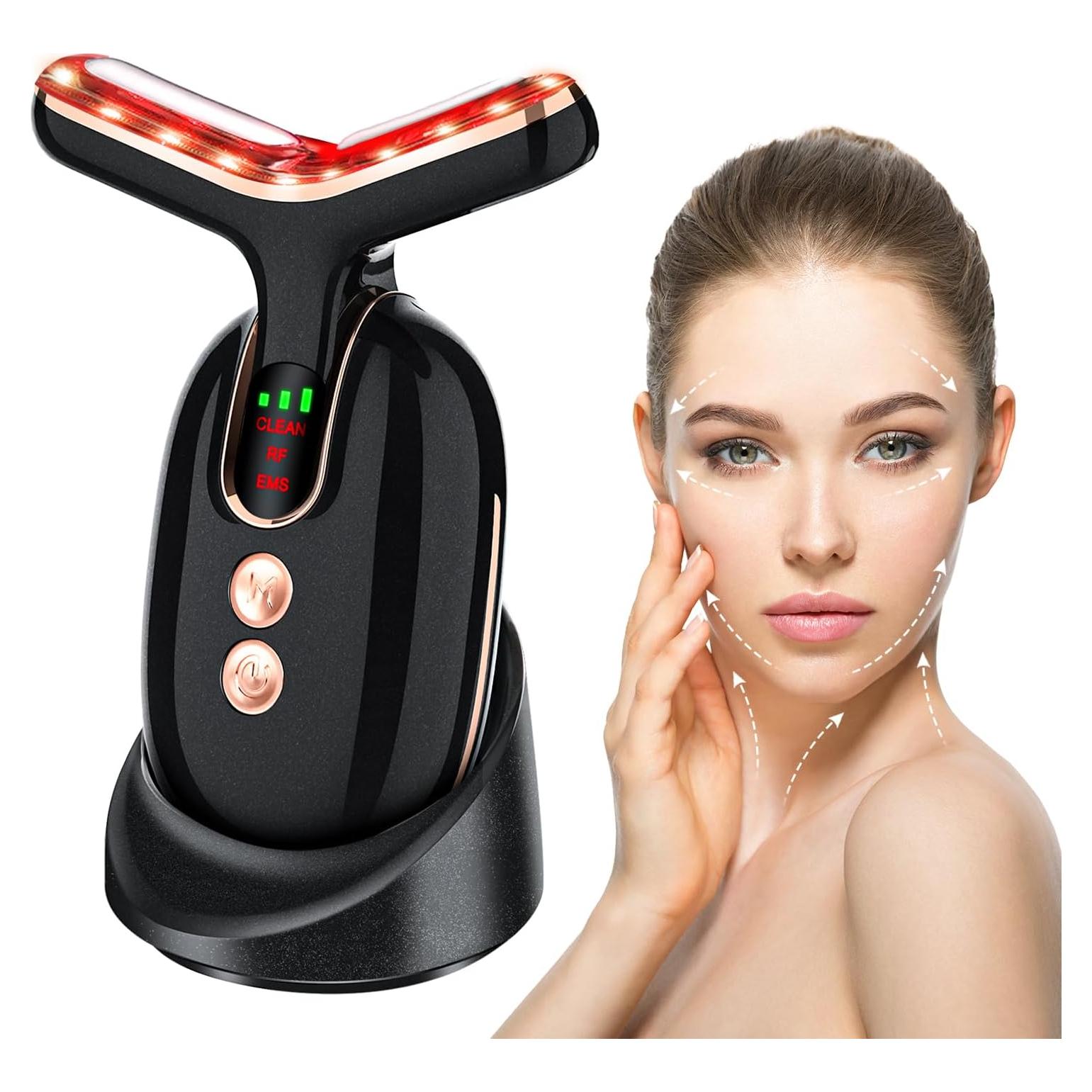 Masajeador Facial MKISCWEI Terapia de Luz Roja 3 en 1