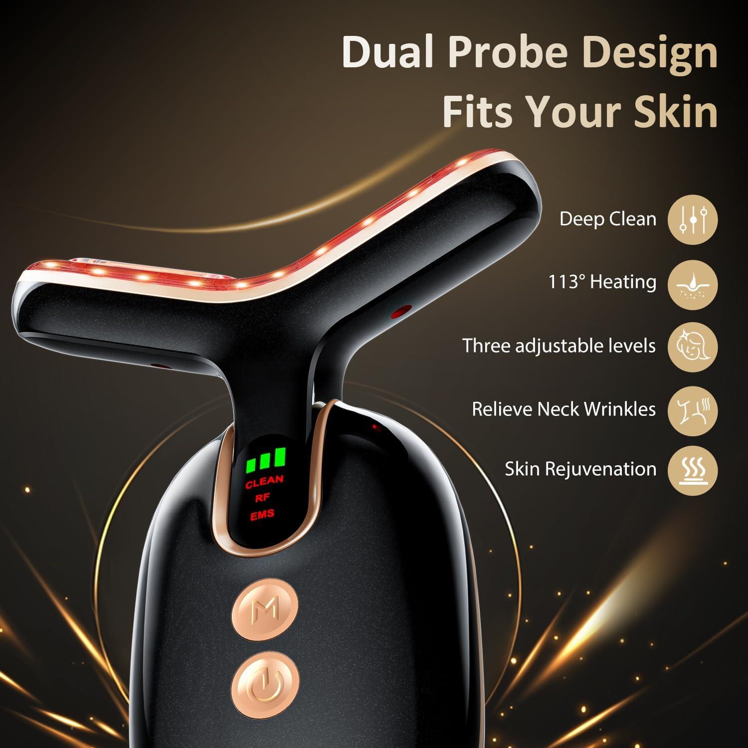 Masajeador Facial MKISCWEI Terapia de Luz Roja 3 en 1