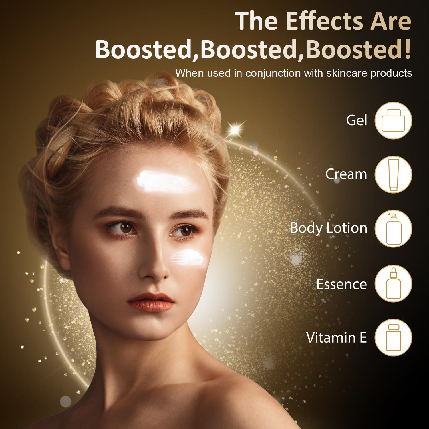 Masajeador Facial MKISCWEI Terapia de Luz Roja 3 en 1