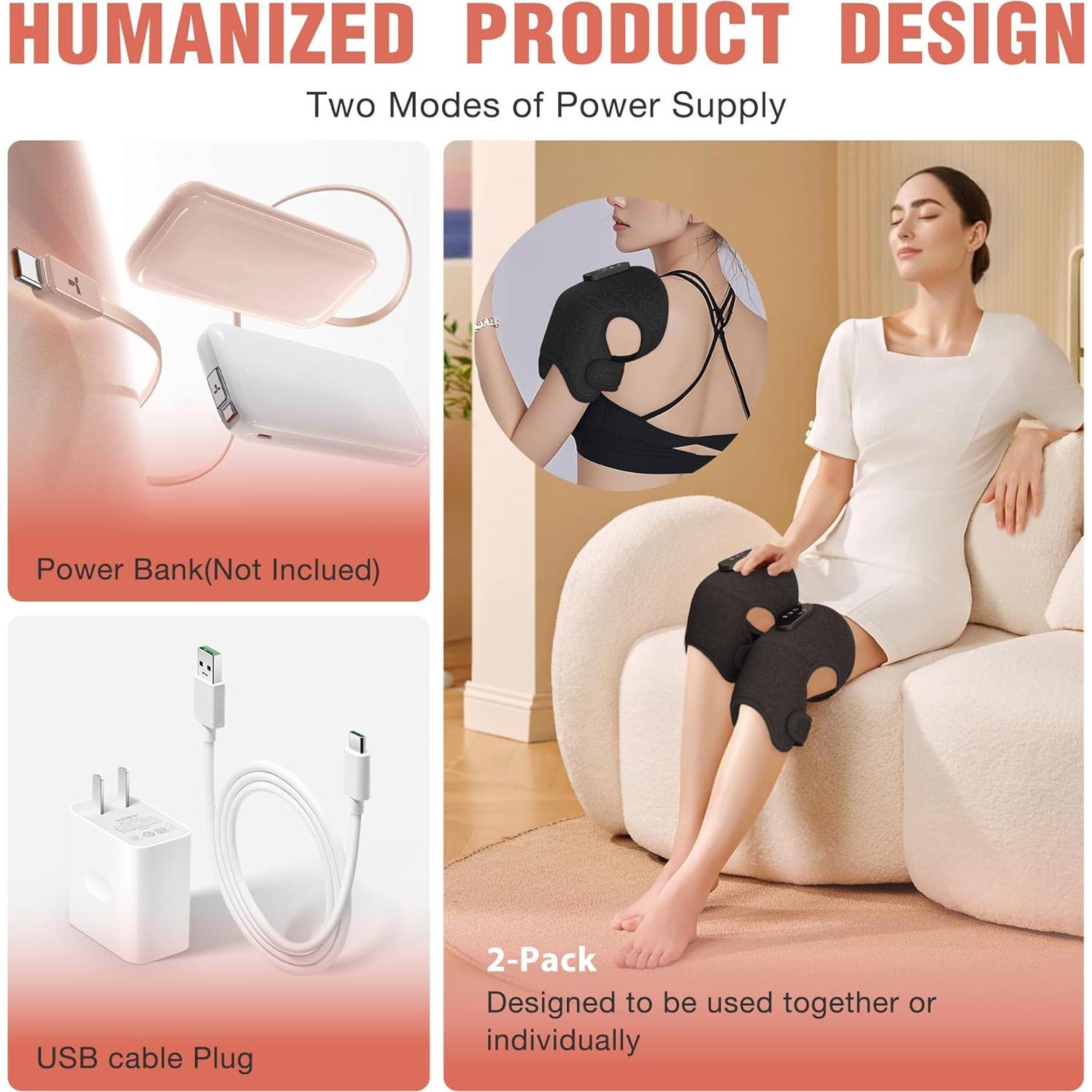 Férula de Rodilla con Luz Roja y Masaje Vibratorio Xilian