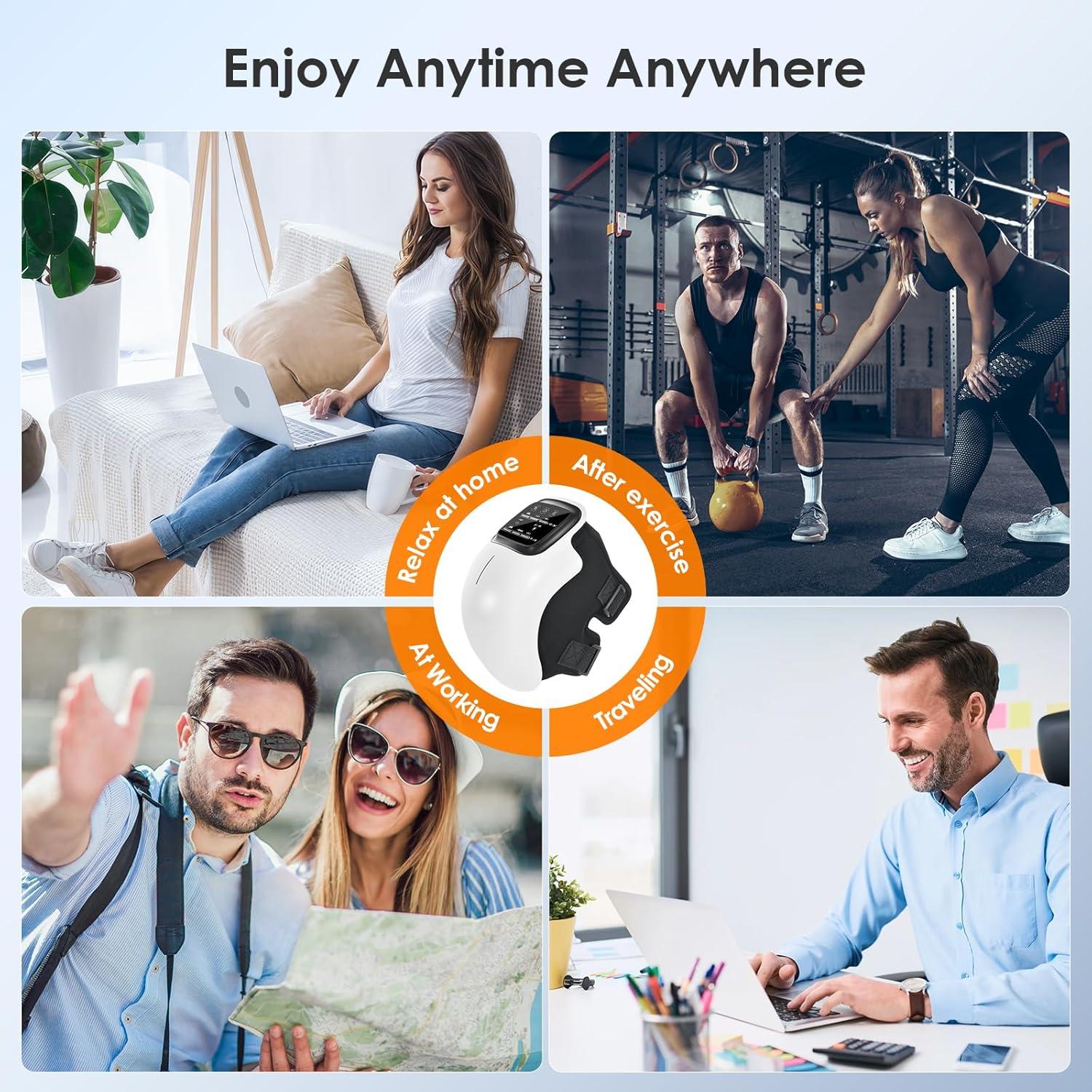 Masajeador de Rodilla Inalámbrico Pokytcox con Calor y Vibración