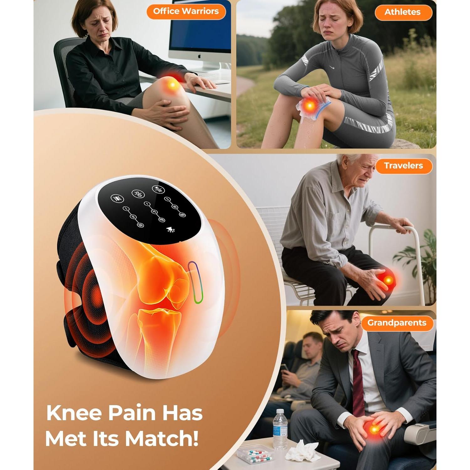 Masajeador de Rodillas Inalámbrico MSFOOT 360° con Calor