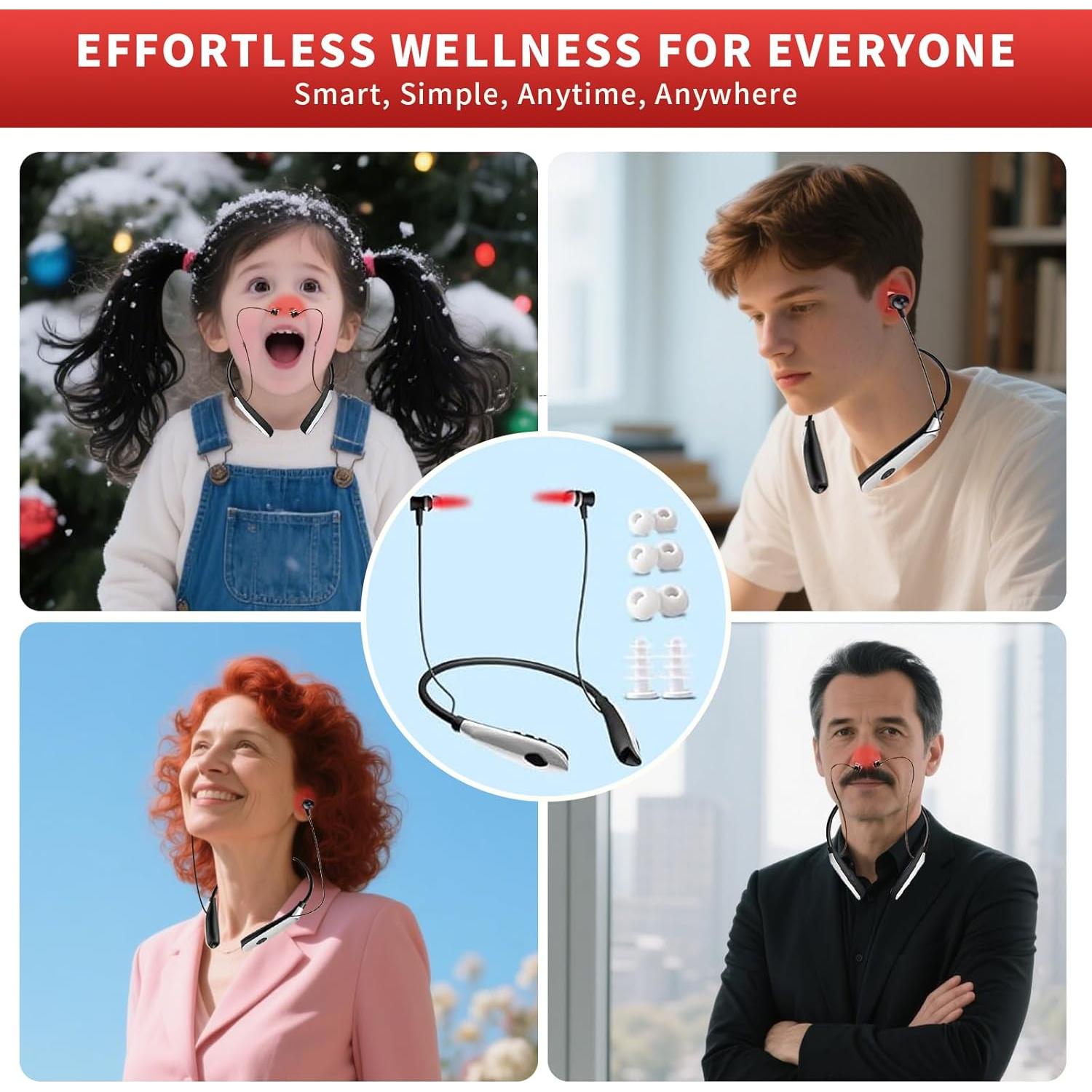 Dispositivo Terapia Luz Roja Jekohor 650nm 2 en 1 Nariz y Oídos