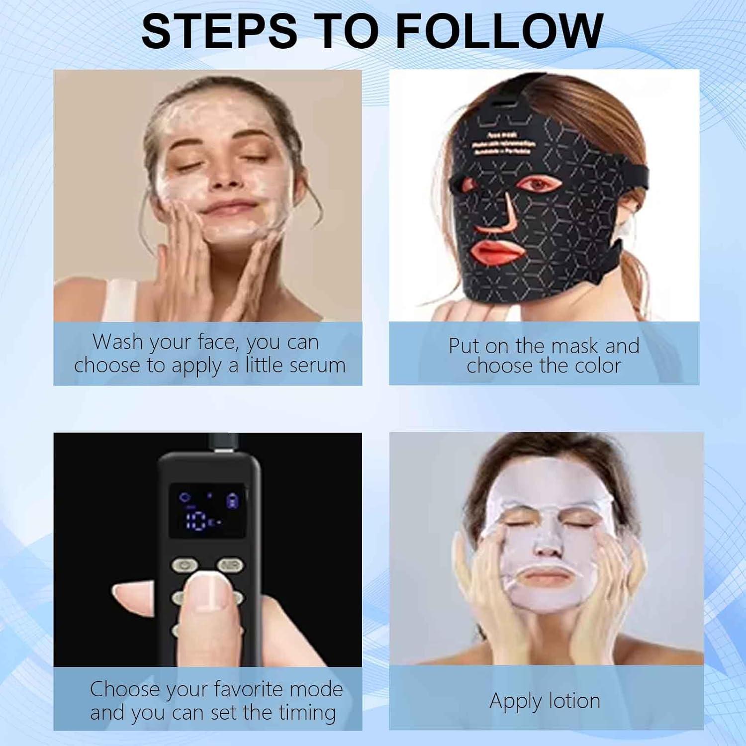 Máscara de Terapia de Luz Roja y Azul Supersred - Cuidado Facial