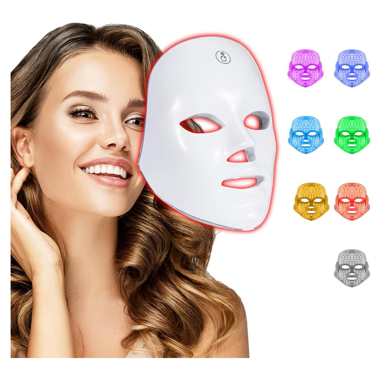 Máscara Facial LED Terapia BeaRay 7 Colores Portátil Inalámbrica