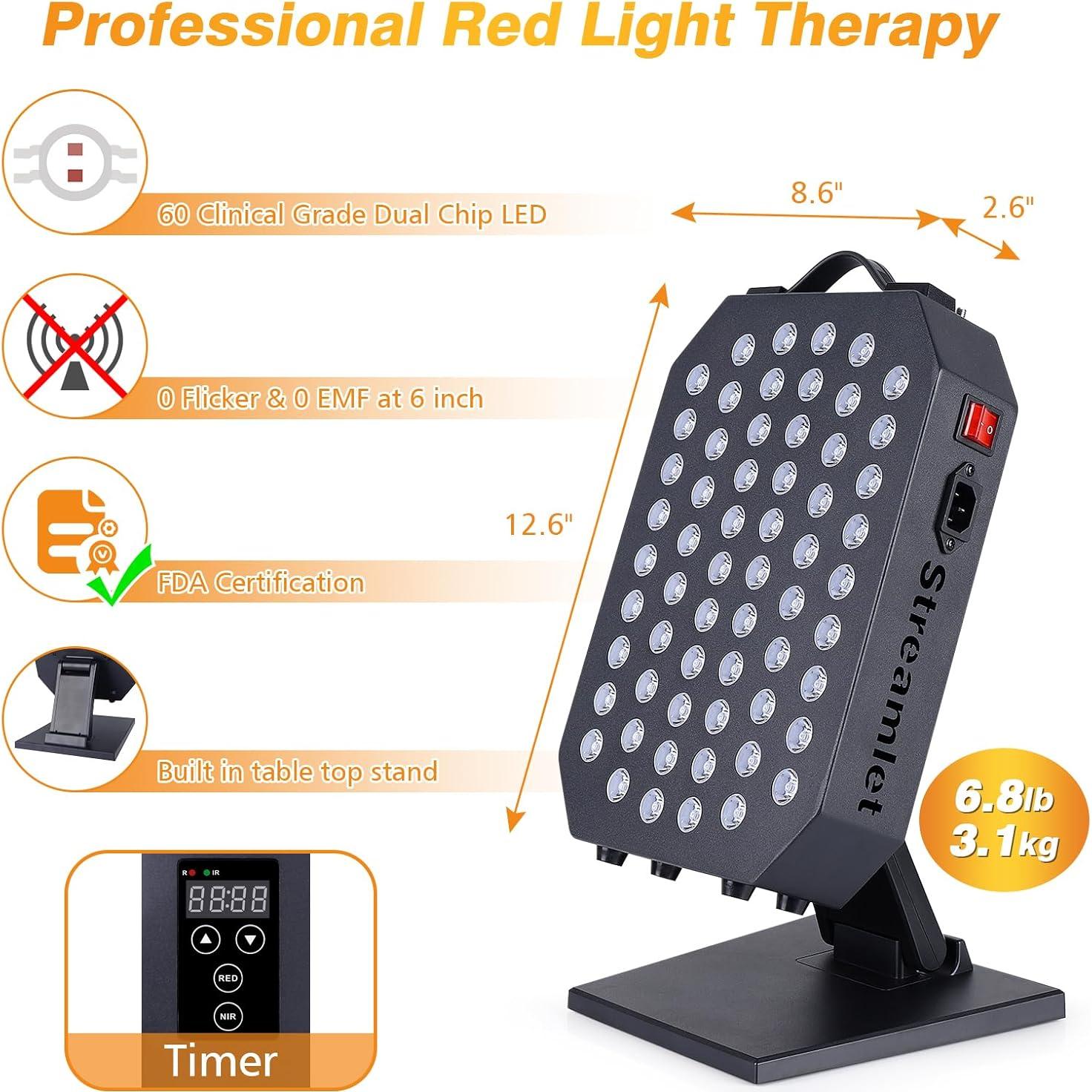 Panel de Terapia de Luz Roja Streamlet ST60 Ultra 60 LEDs 115W