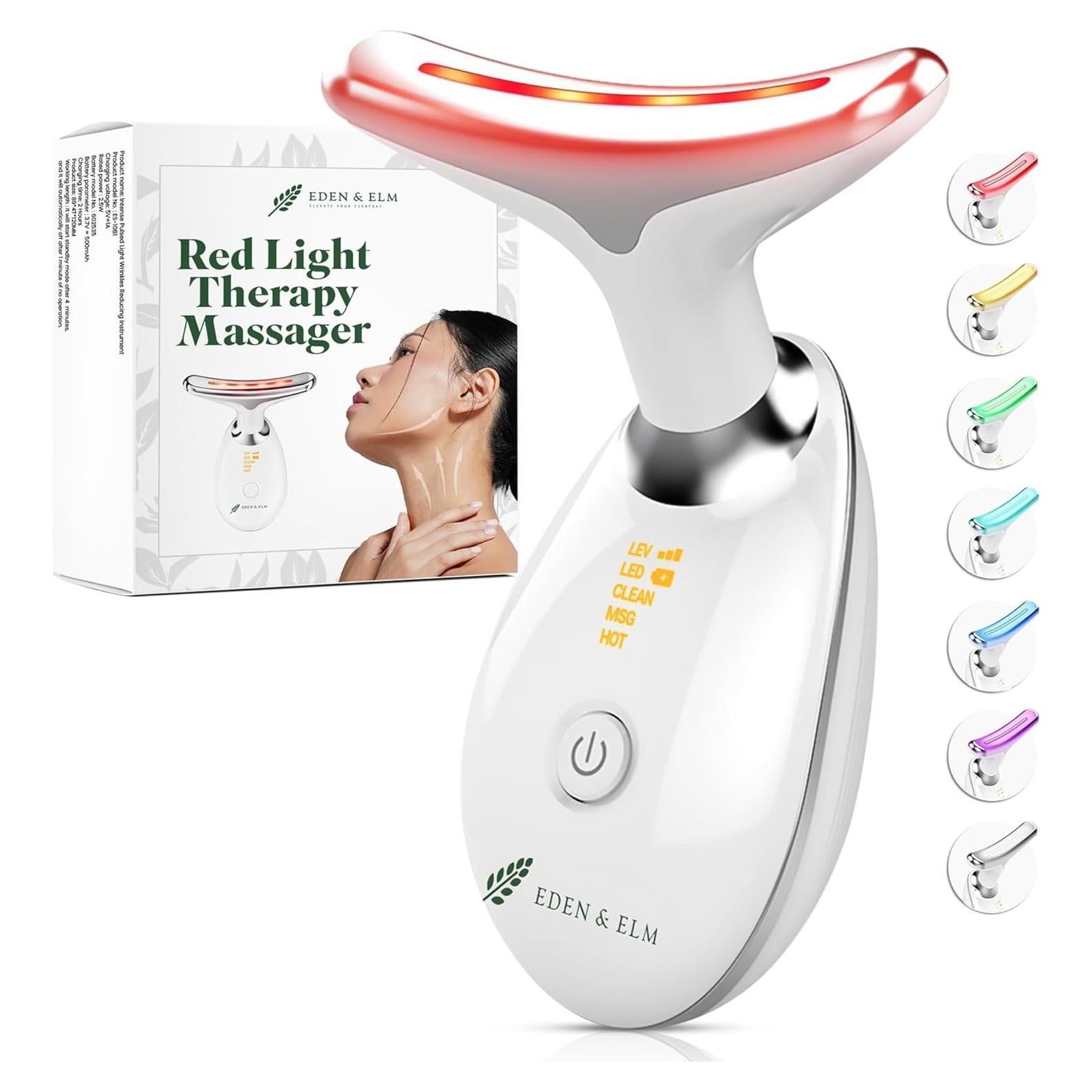 Masajeador de Luz Roja Eden & Elm 7 Modos para Piel Juvenil