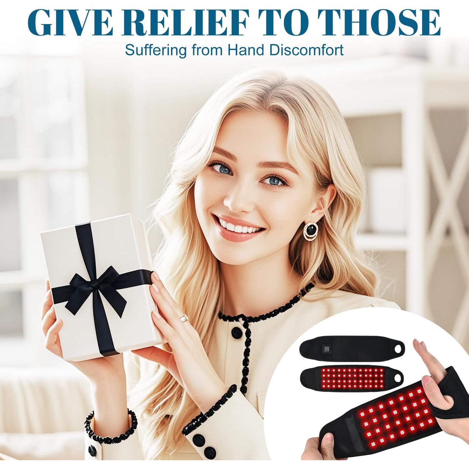 Terapia de Luz Roja VIVIDCHARM para Manos, Envoltura de Muñeca 660nm 850nm