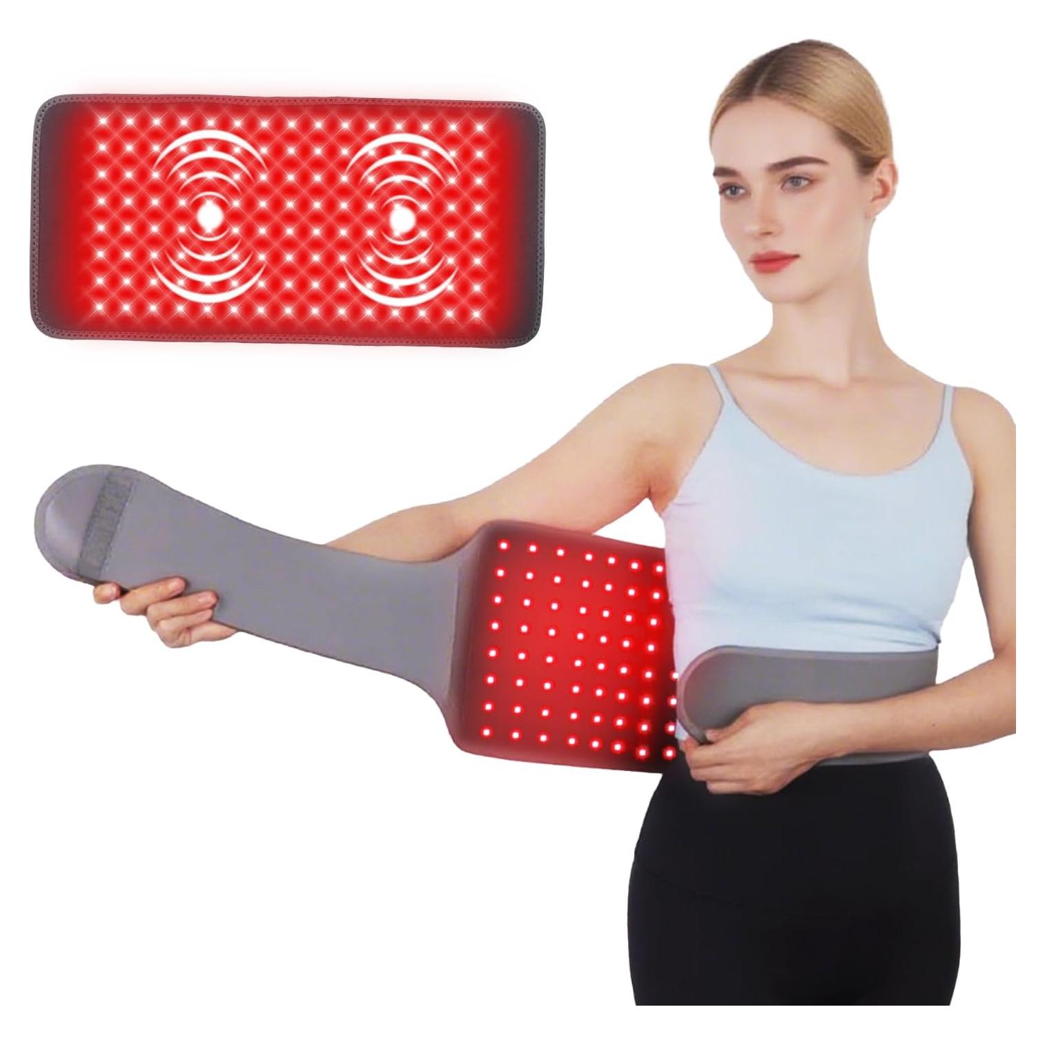 Cinturón Masajeador de Vibración GLOHFAN con Luz Roja e Infrarroja