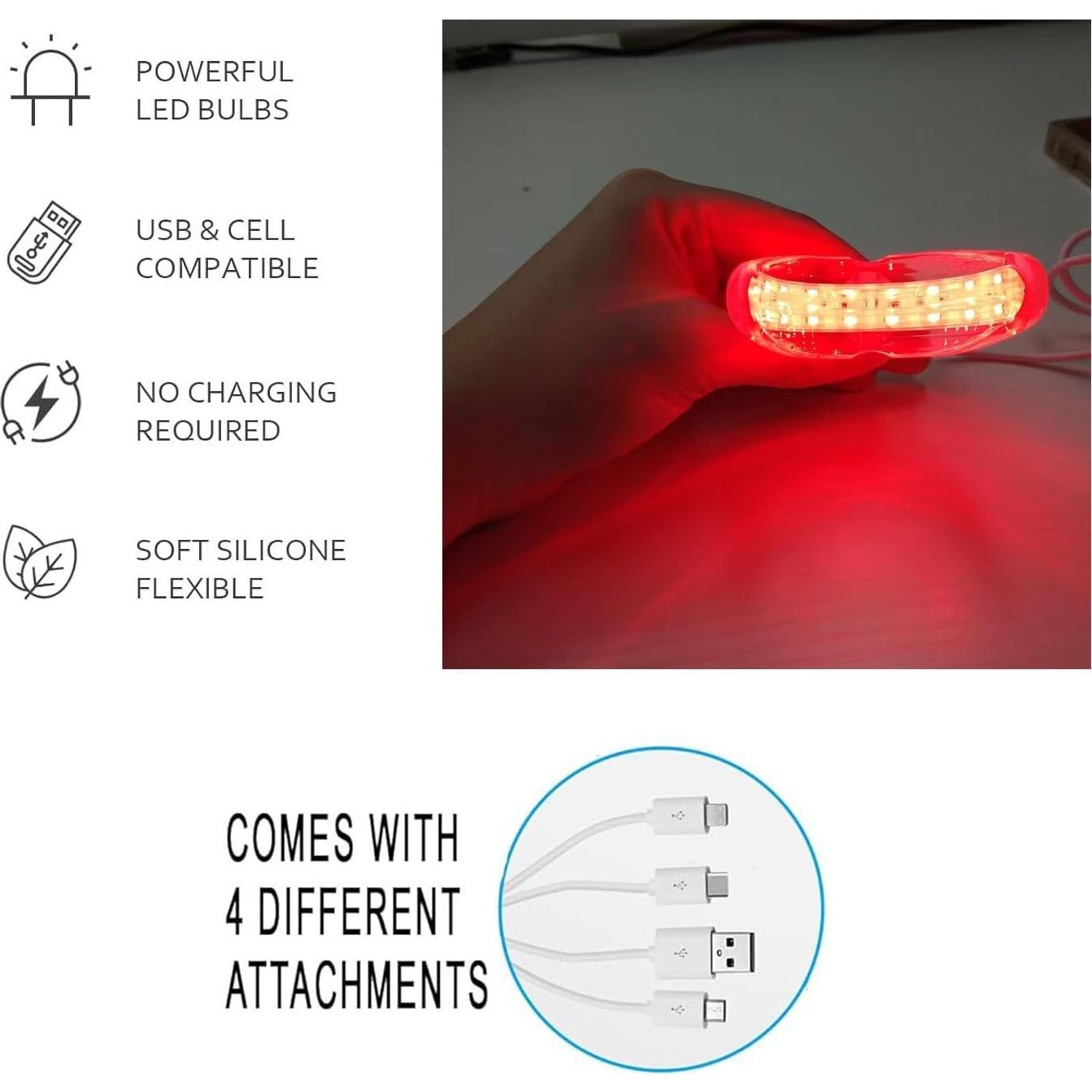 Terapia de Luz Roja Furein Smile para Encías - 32 LED, Alivio Dolor Dental