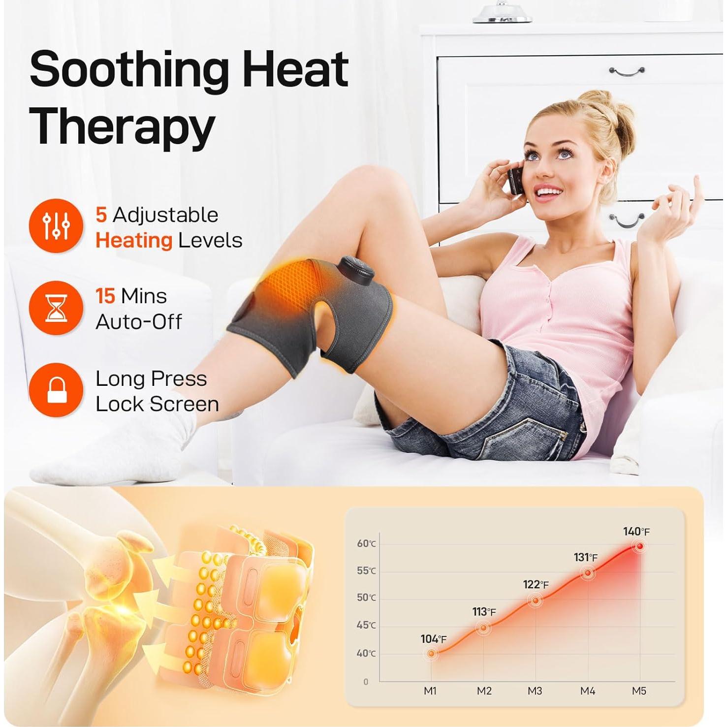 Masajeador de Rodilla Inalámbrico GOBOK K-712 con Calor y 8 Modos