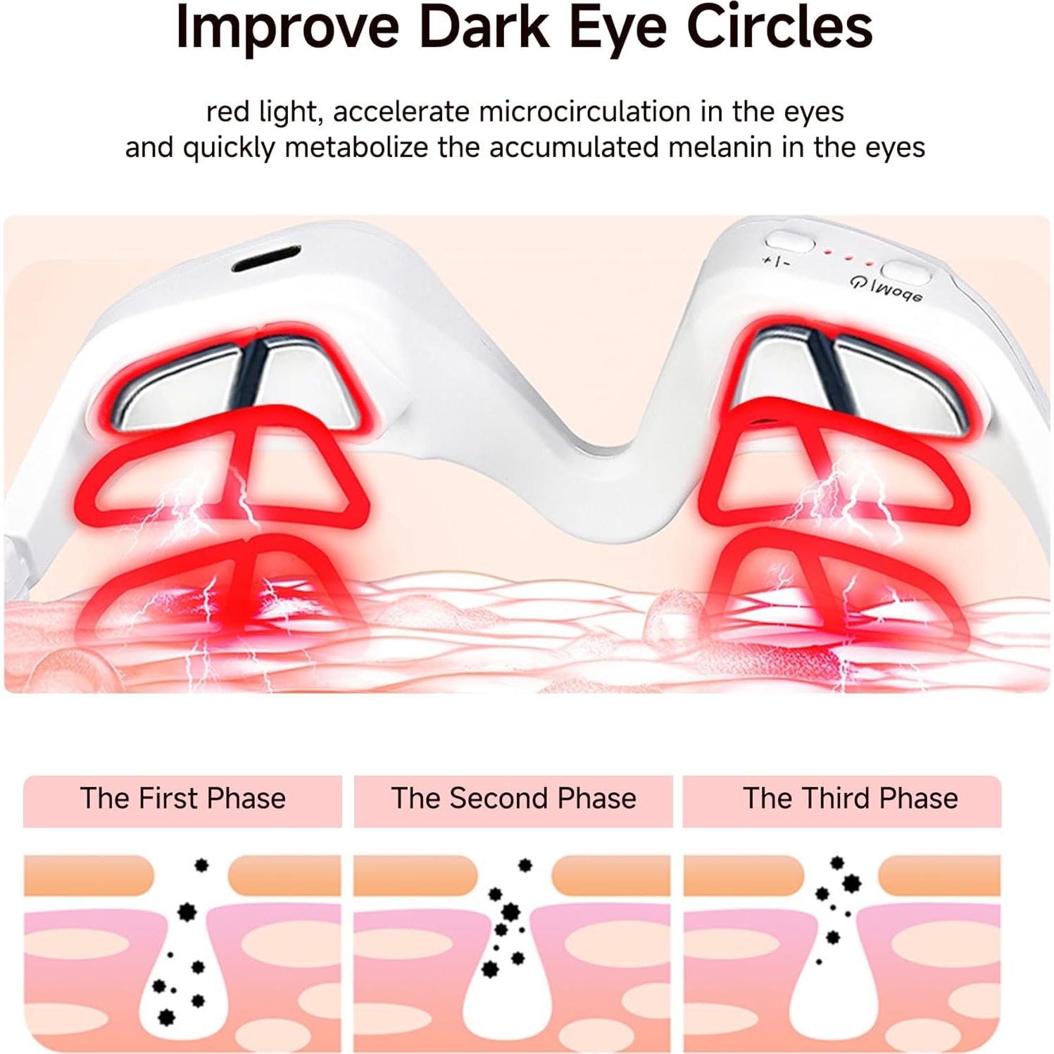 Masajeador de Ojos YOEYOU con Terapia de Luz Roja y Microcorriente