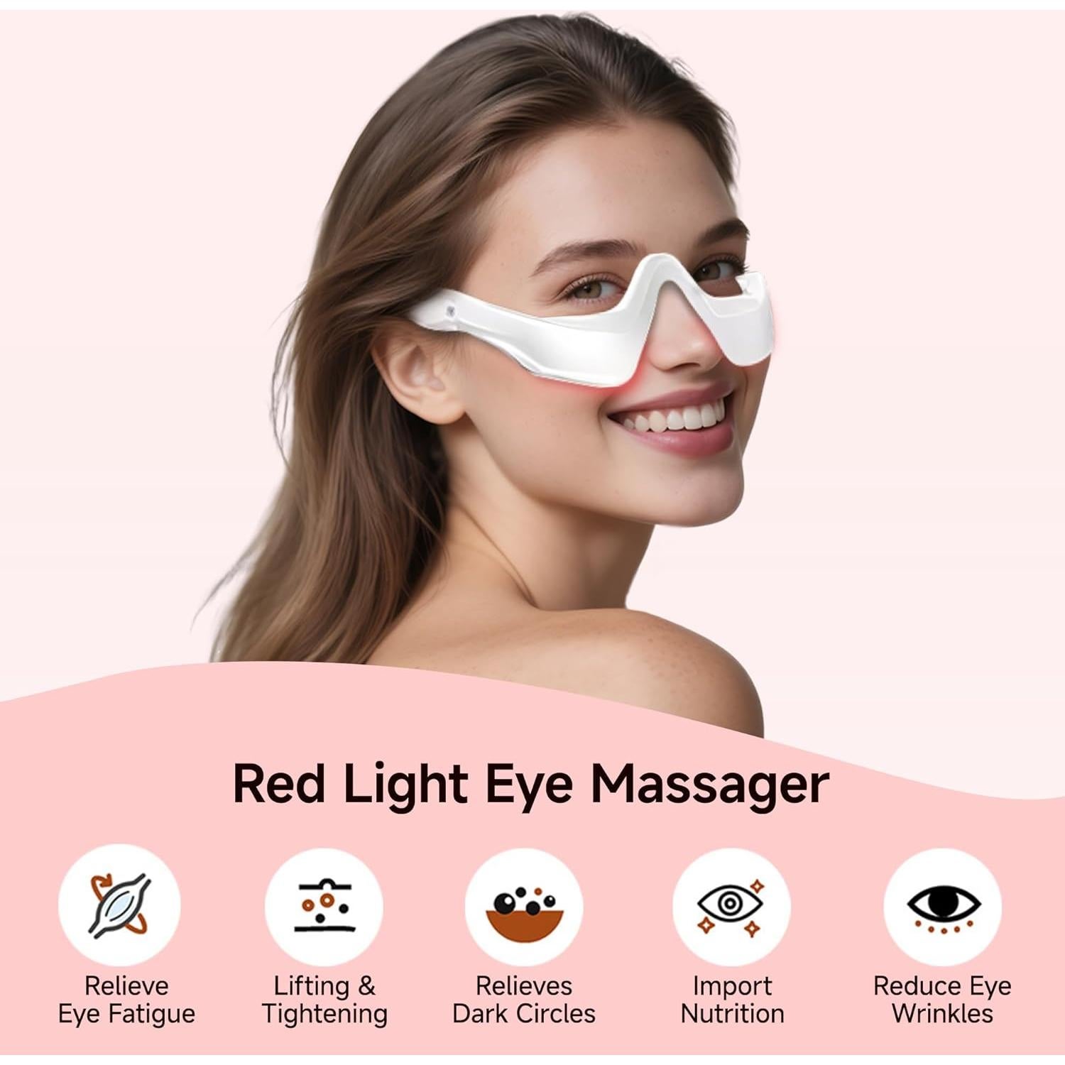 Masajeador de Ojos YOEYOU con Terapia de Luz Roja y Microcorriente