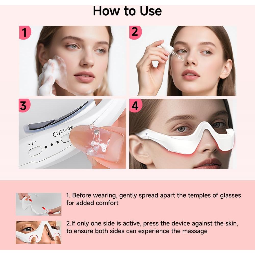 Masajeador de Ojos YOEYOU con Terapia de Luz Roja y Microcorriente