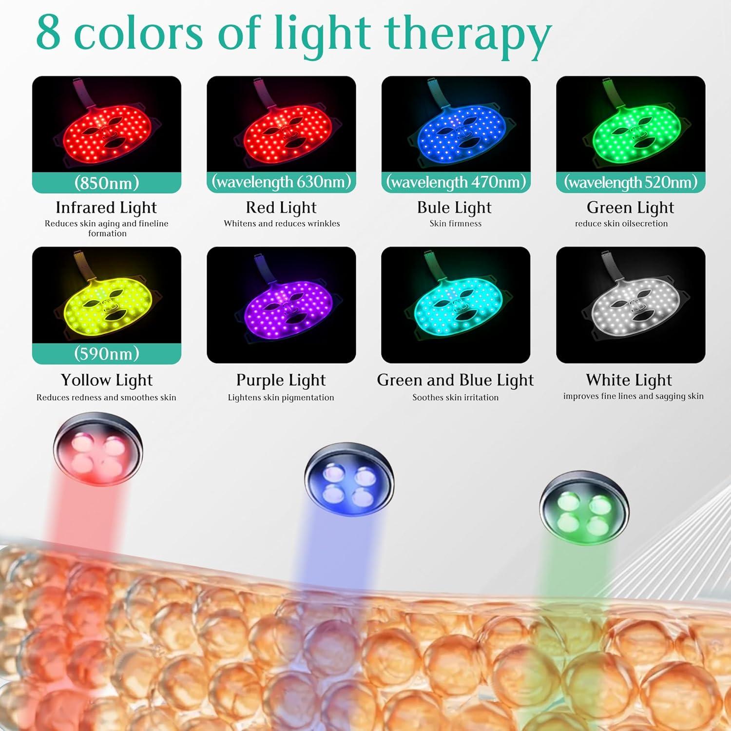 Máscara de Luz LED Inalámbrica BUBLOC Pro 7+1 Colores 850nm