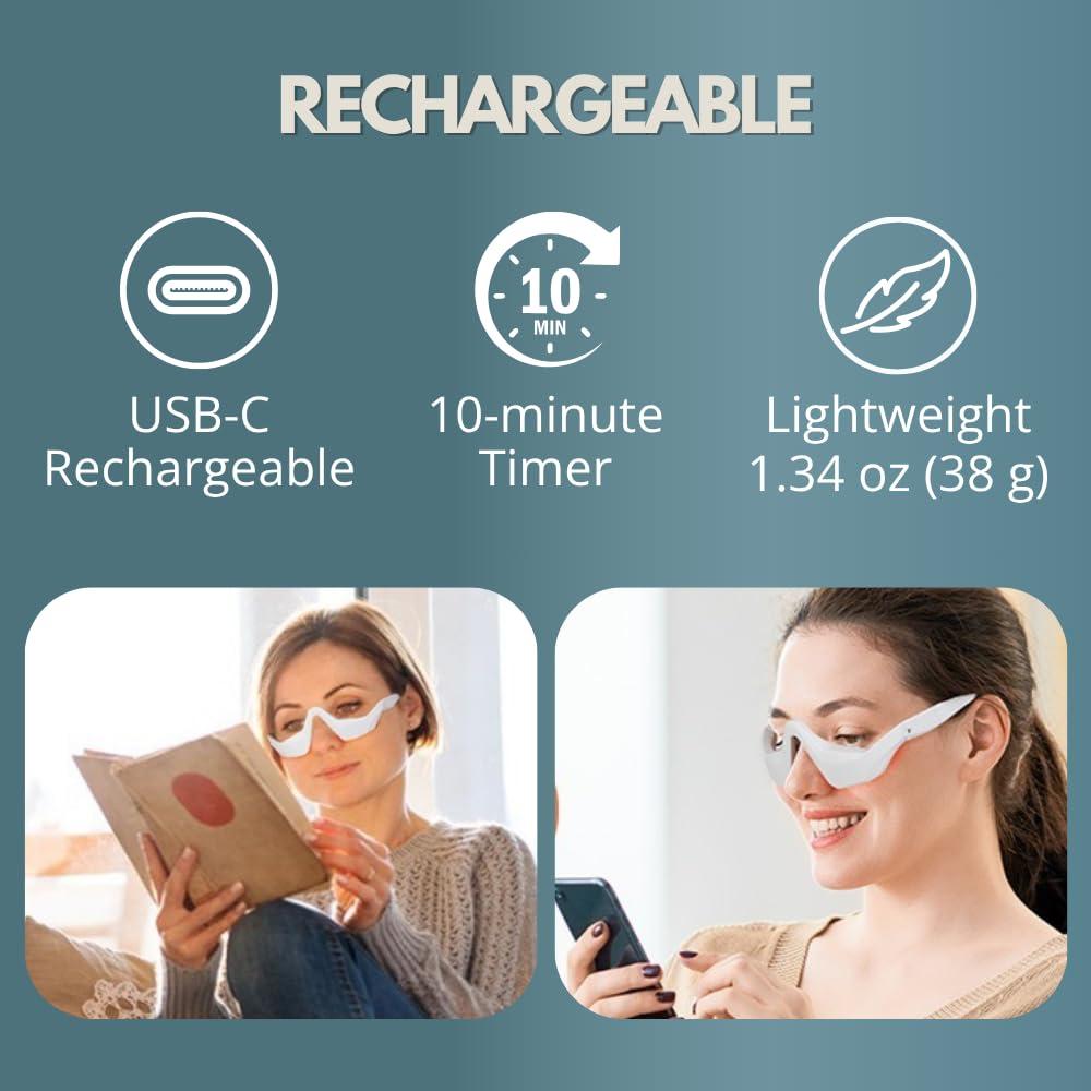 Masajeador de Ojos Zeencare con Terapia de Luz Roja