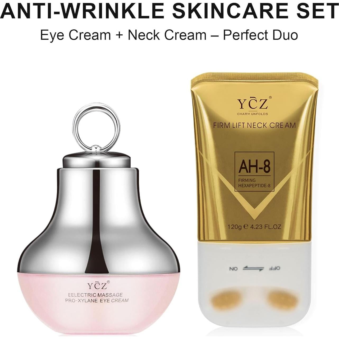 Conjunto de Cuidado Hidratante para Cuello y Ojos YCZ - Revitaliza y Suaviza Líneas Finas