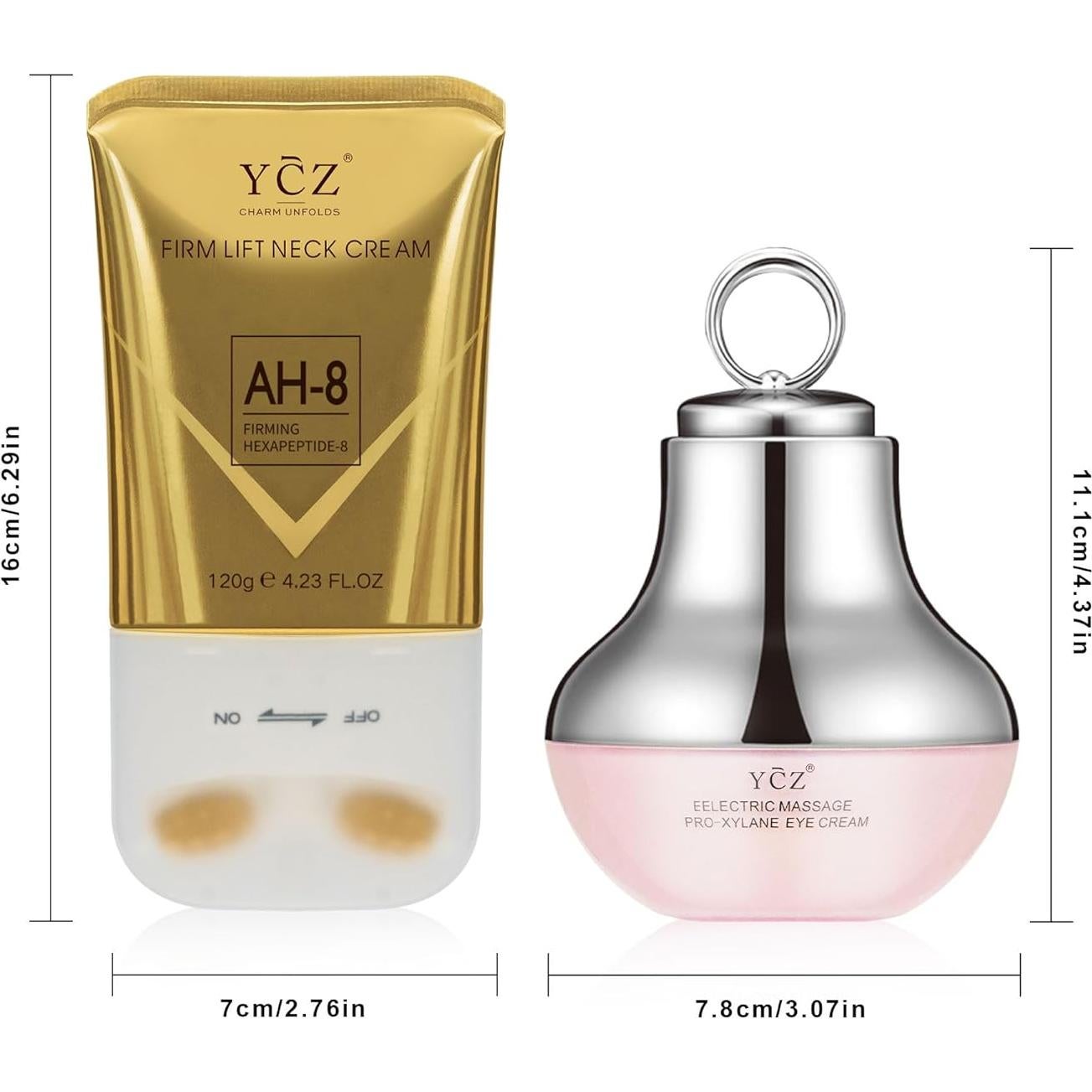 Conjunto de Cuidado Hidratante para Cuello y Ojos YCZ - Revitaliza y Suaviza Líneas Finas