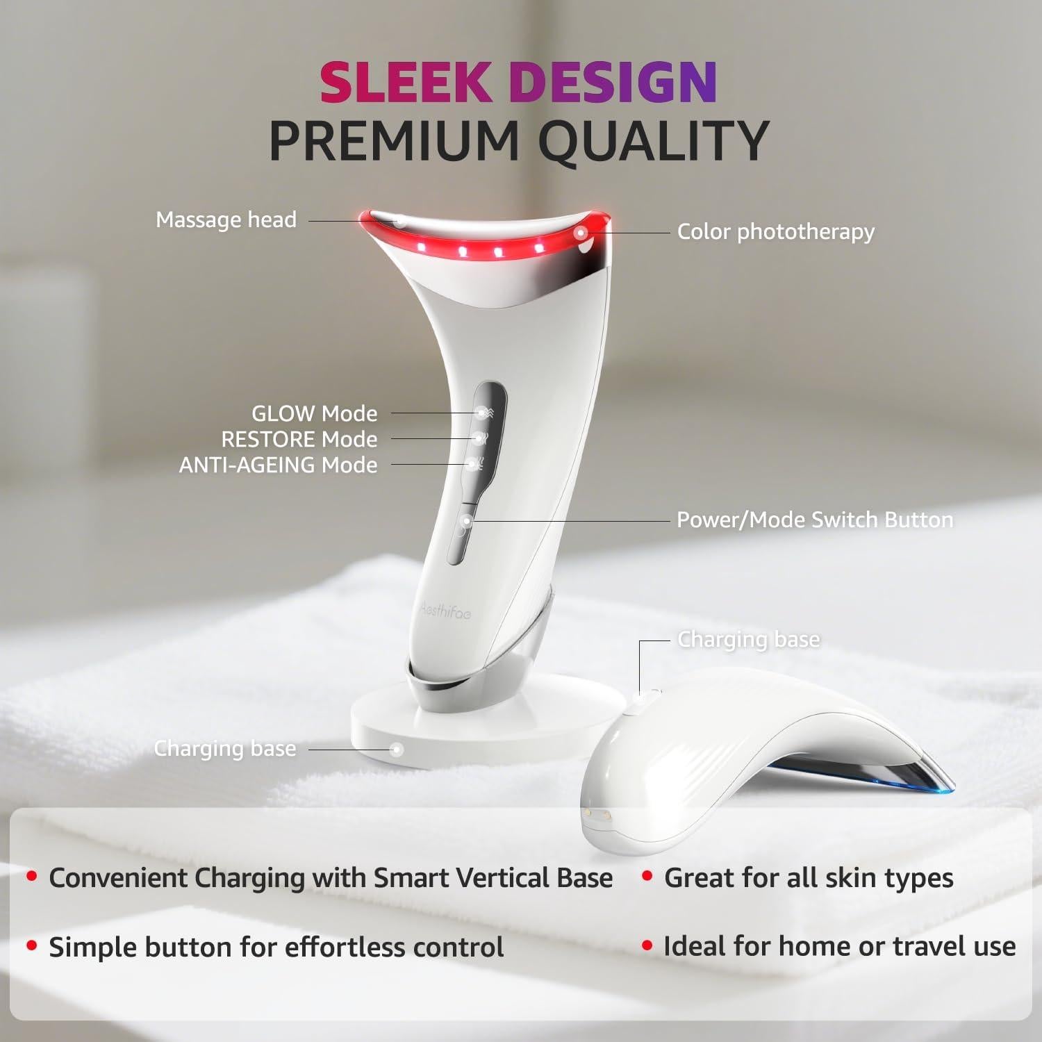 Dispositivo de Terapia de Luz Roja Aesthifae AM-810W Facial 3 en 1