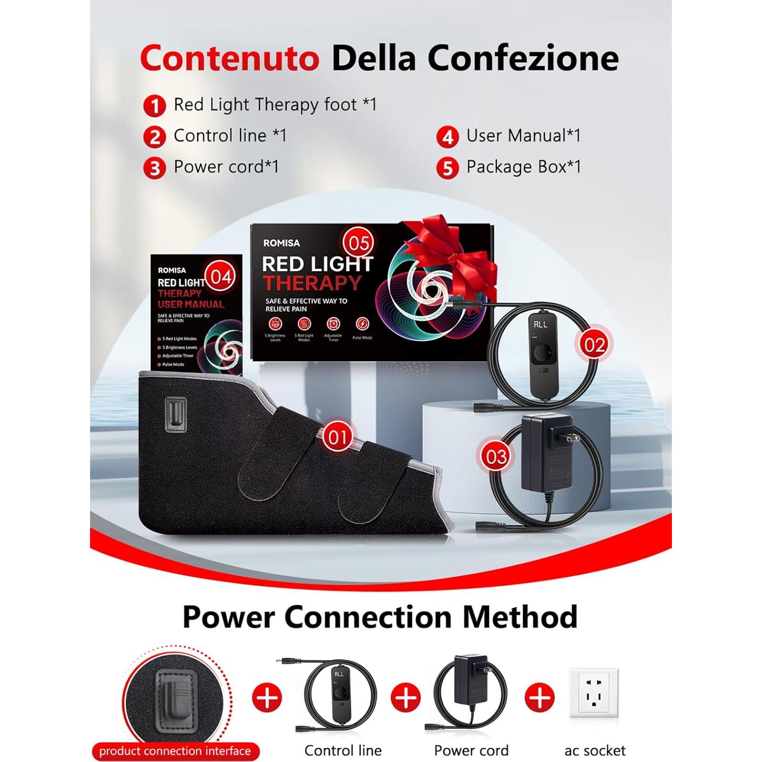 Terapia de Luz Roja para Pies ROMISA 660nm 850nm Calor