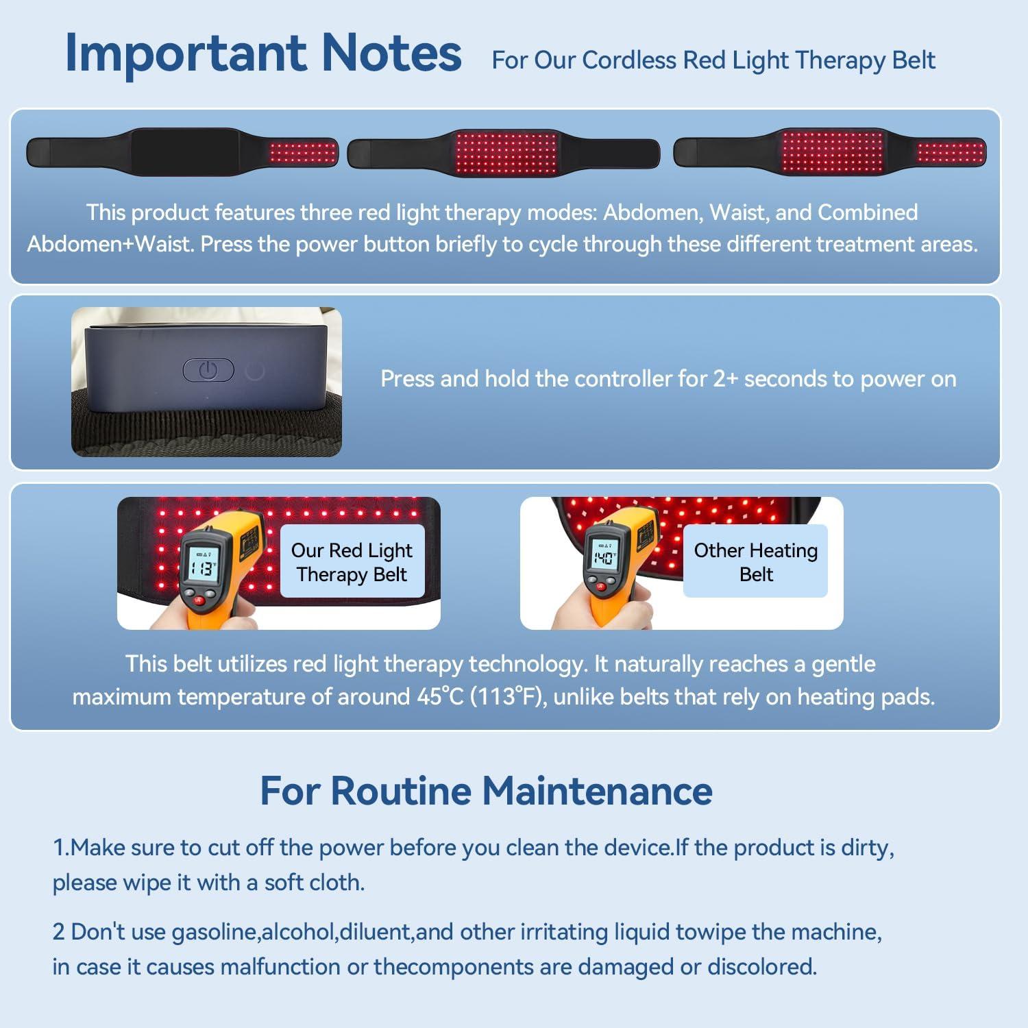 Cinturón de Terapia de Luz Roja Inalámbrico CAREMORR Thera-L