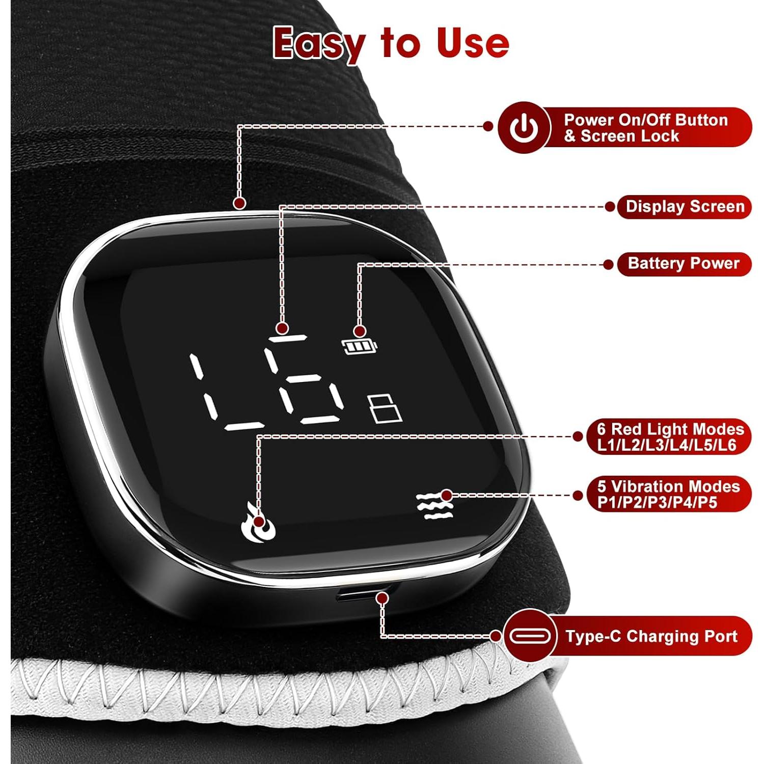 Férula de Rodilla Inalámbrica CONNOVA con Luz Roja y Masaje