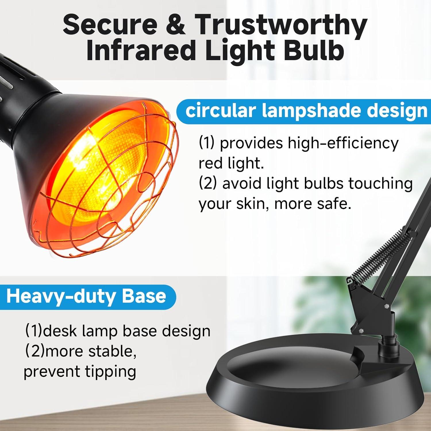 Lámpara de Calor Infrarroja Hoakya 150W con Temporizador