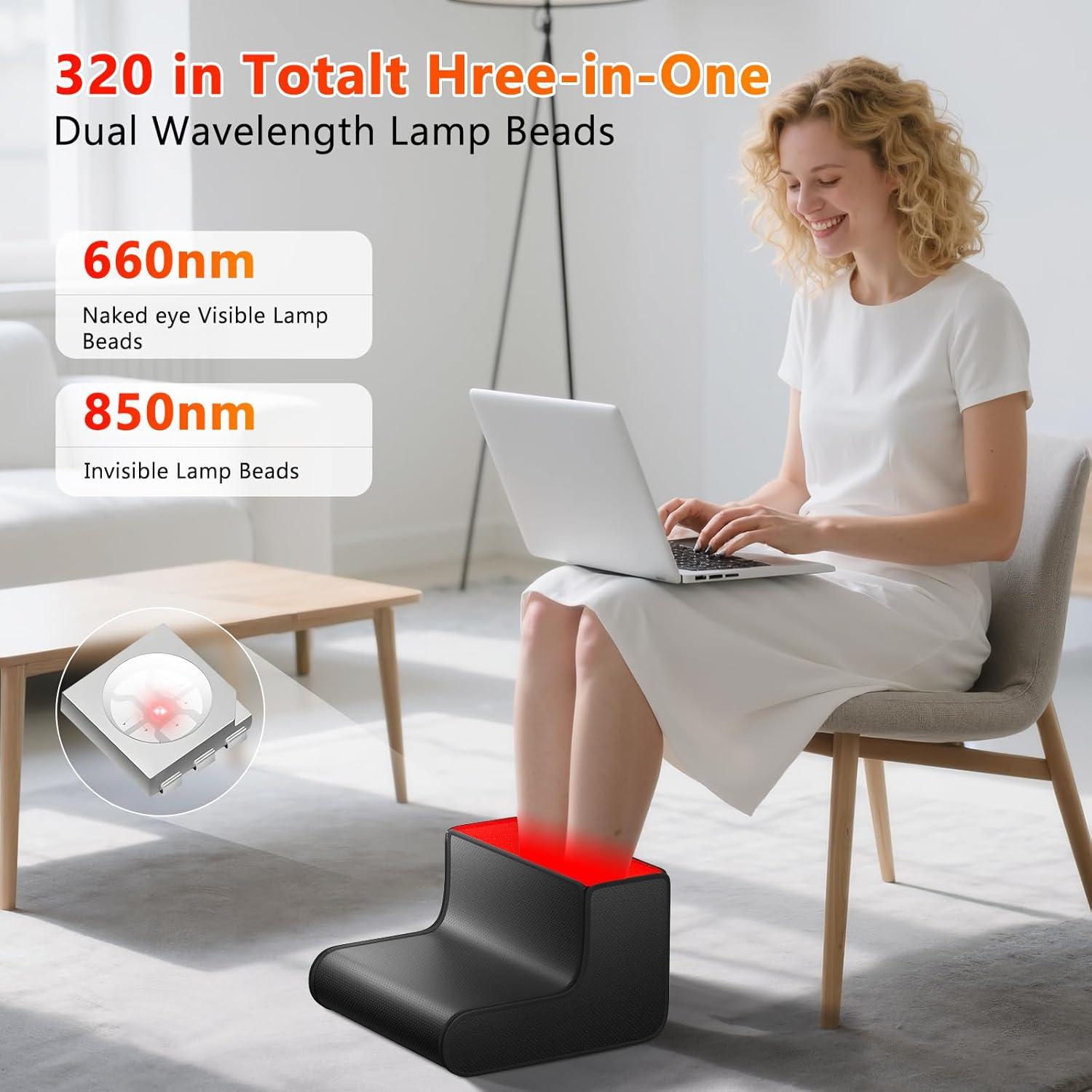 Terapia de Luz Roja para Pies EPOE, Doble Longitud de Onda 320 LEDs