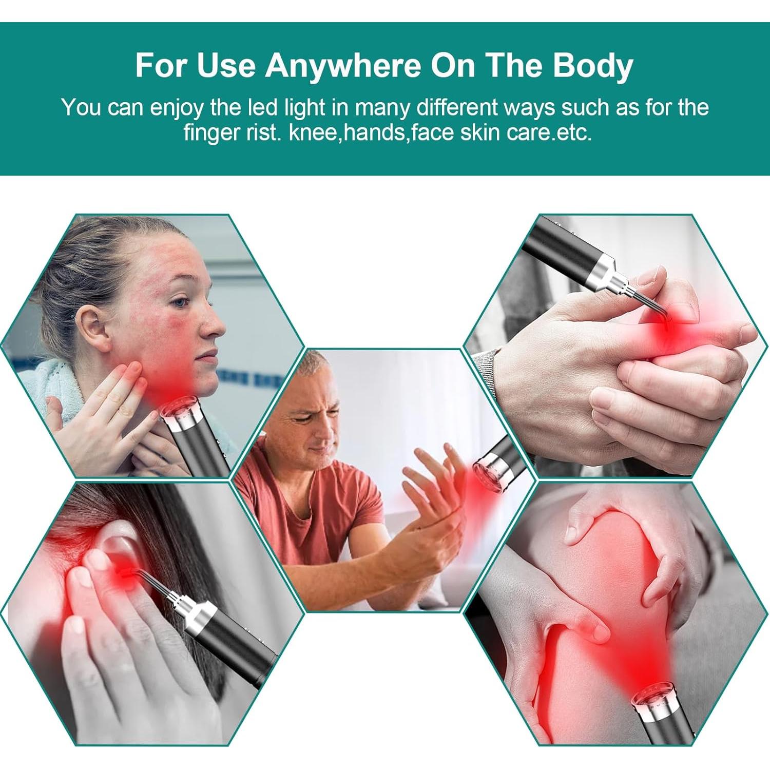 Dispositivo Terapia Luz Roja Topvent 5 LED Alivio Dolor 0.5kg