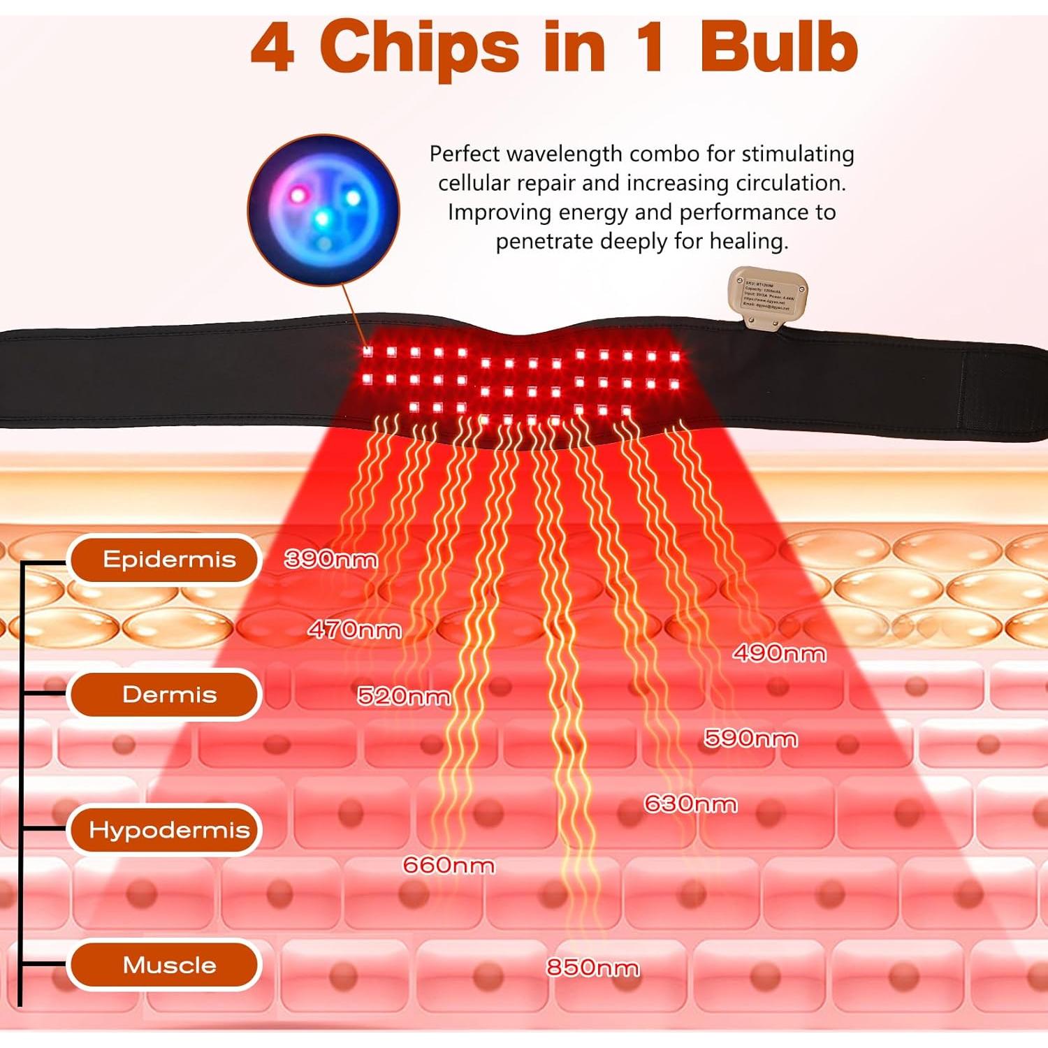 Cinturón de Terapia de Luz Roja TUOB para Cuello y Barbilla