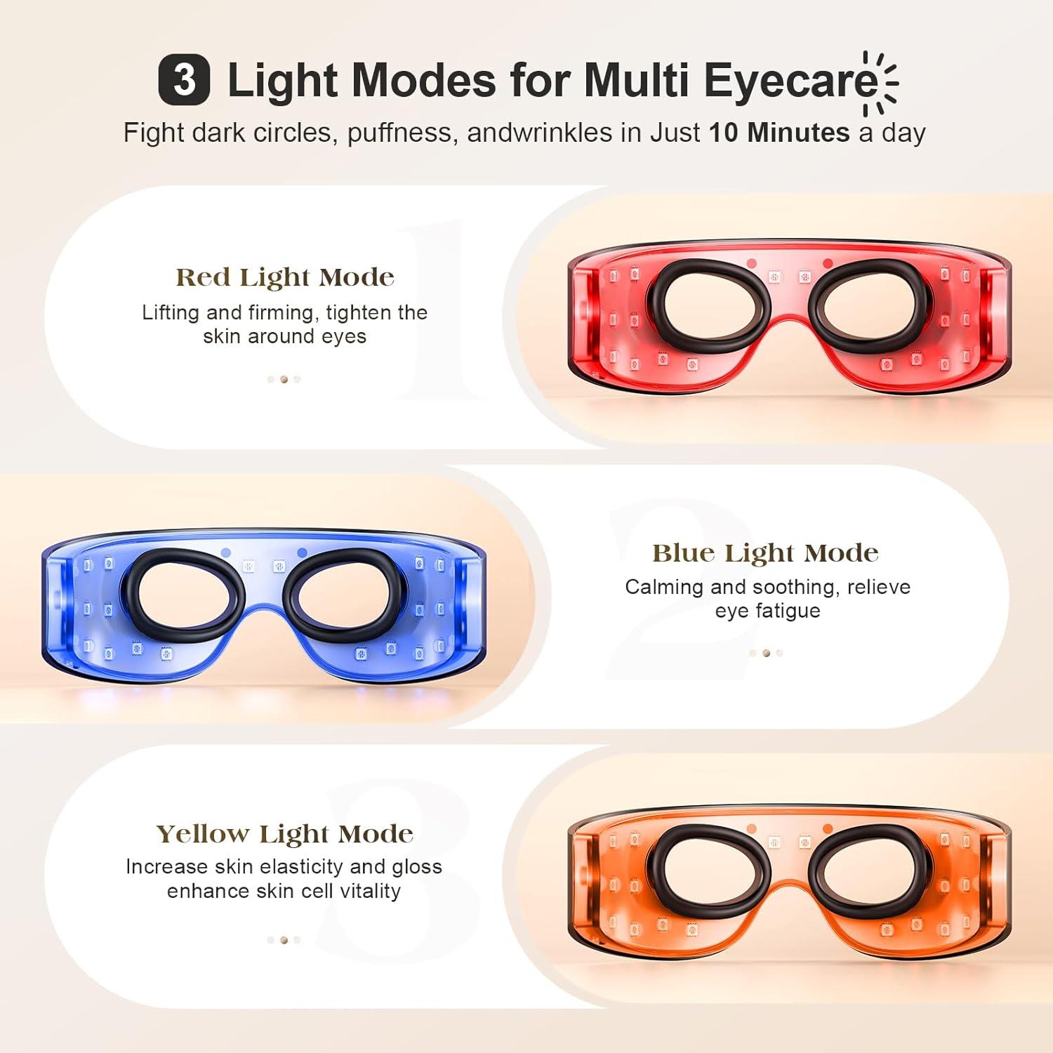 Máscara de Luz Roja para Ojos Pedete 2342 - 3 Modos, 10 Minutos