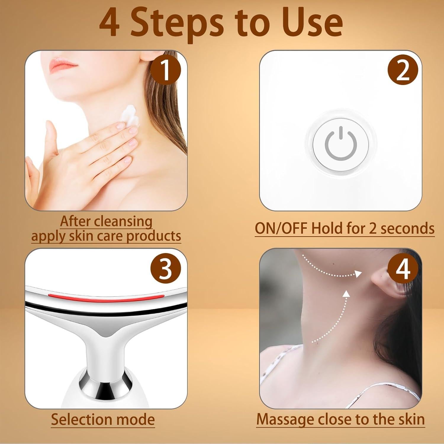 Masajeador Facial 7-en-1 VGY con Calor y Luz Roja - Blanco